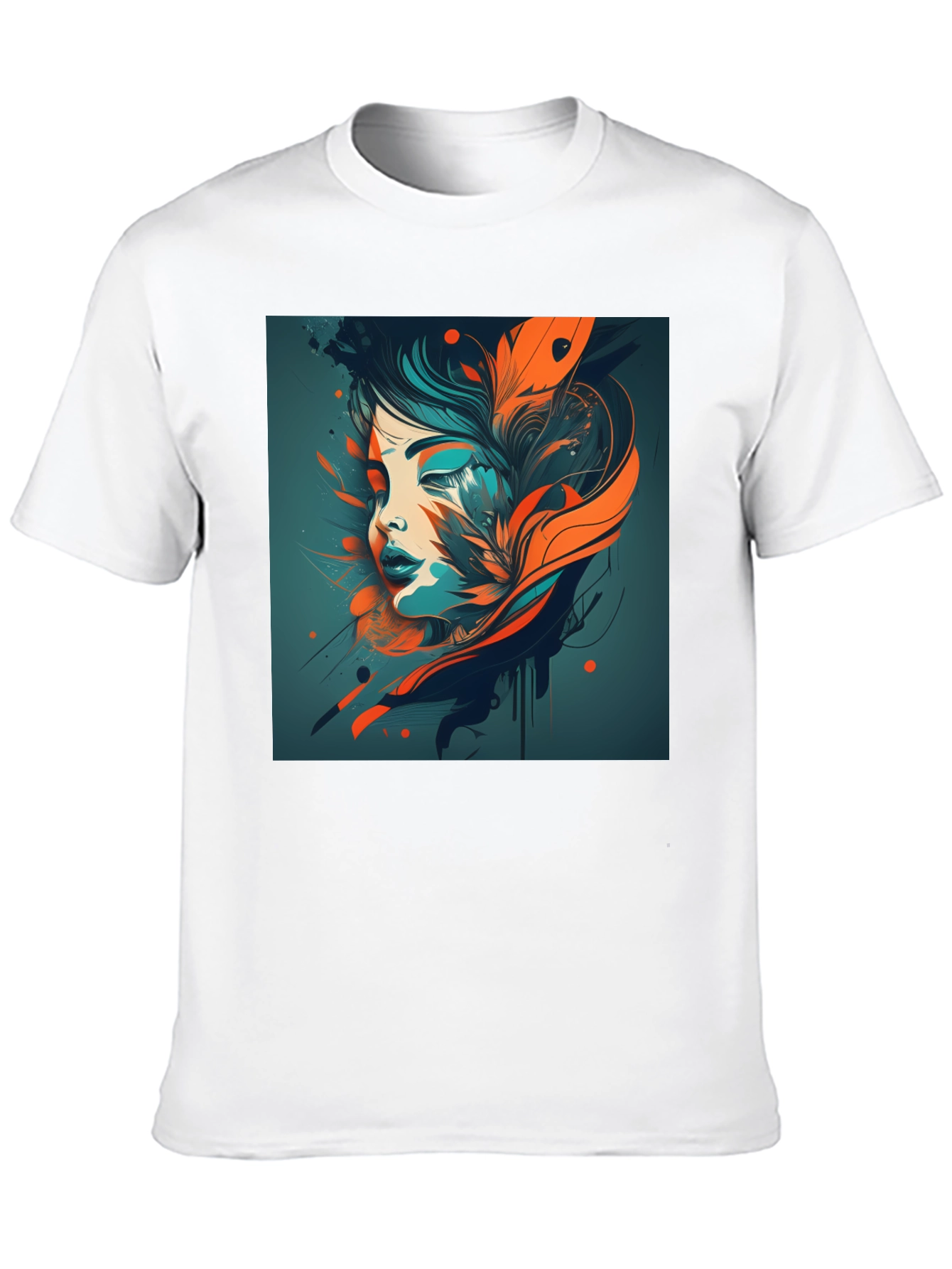 Abstract Woman Graphic Black T-Shirt