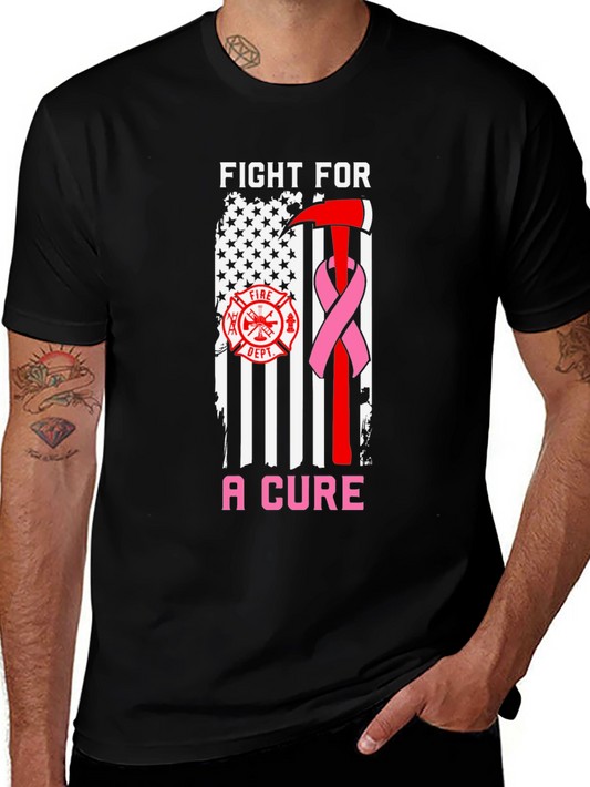 Fight For A Cure Firefighter Breast Cancer Awareness T-Shirt