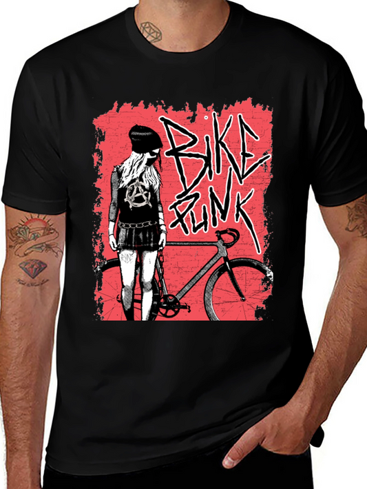 Bike Punk Graphic Tee - Edgy Street Style T-Shirt