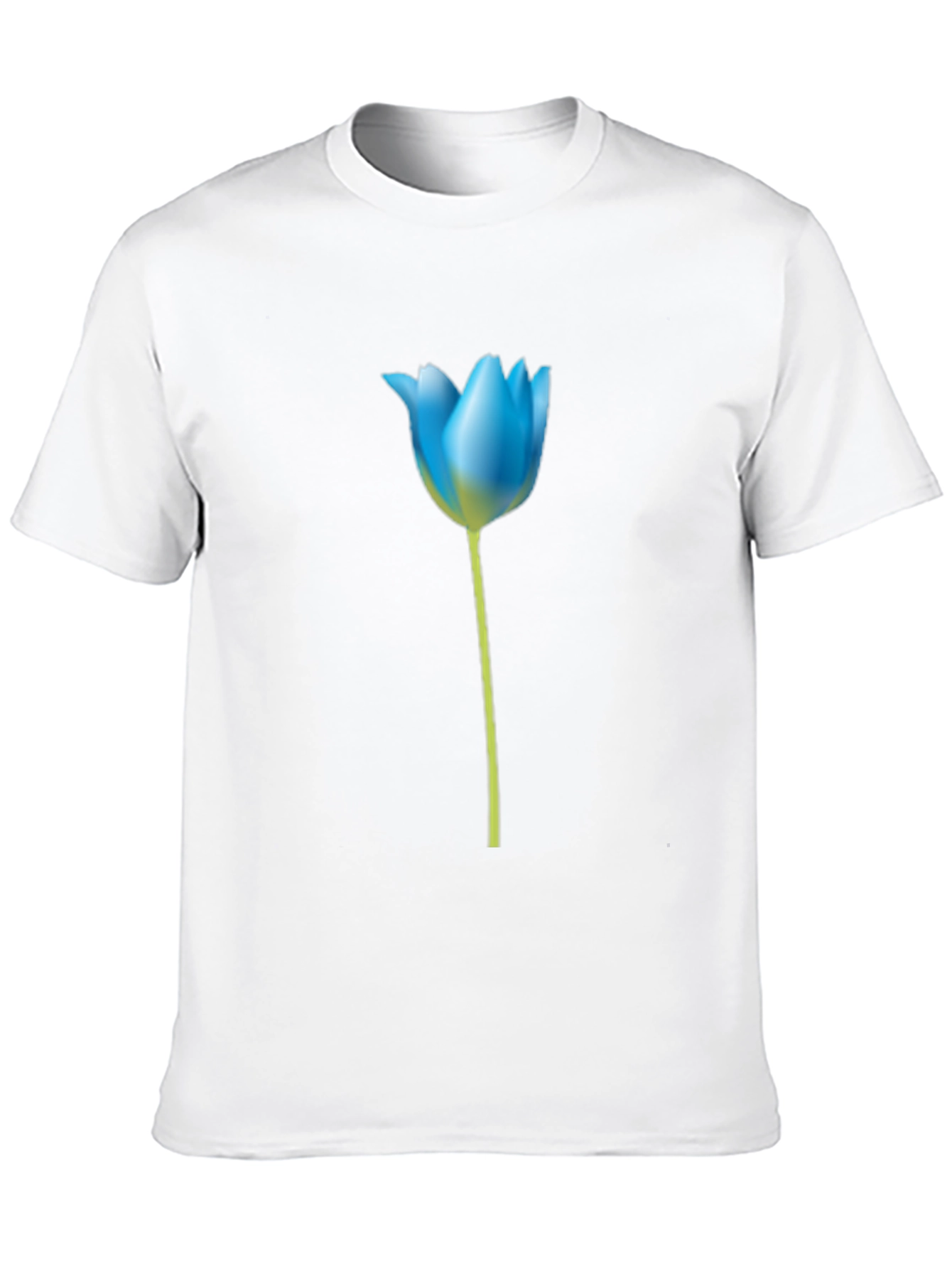 Blue Tulip Graphic Tee - Stylish Mens Black T-Shirt