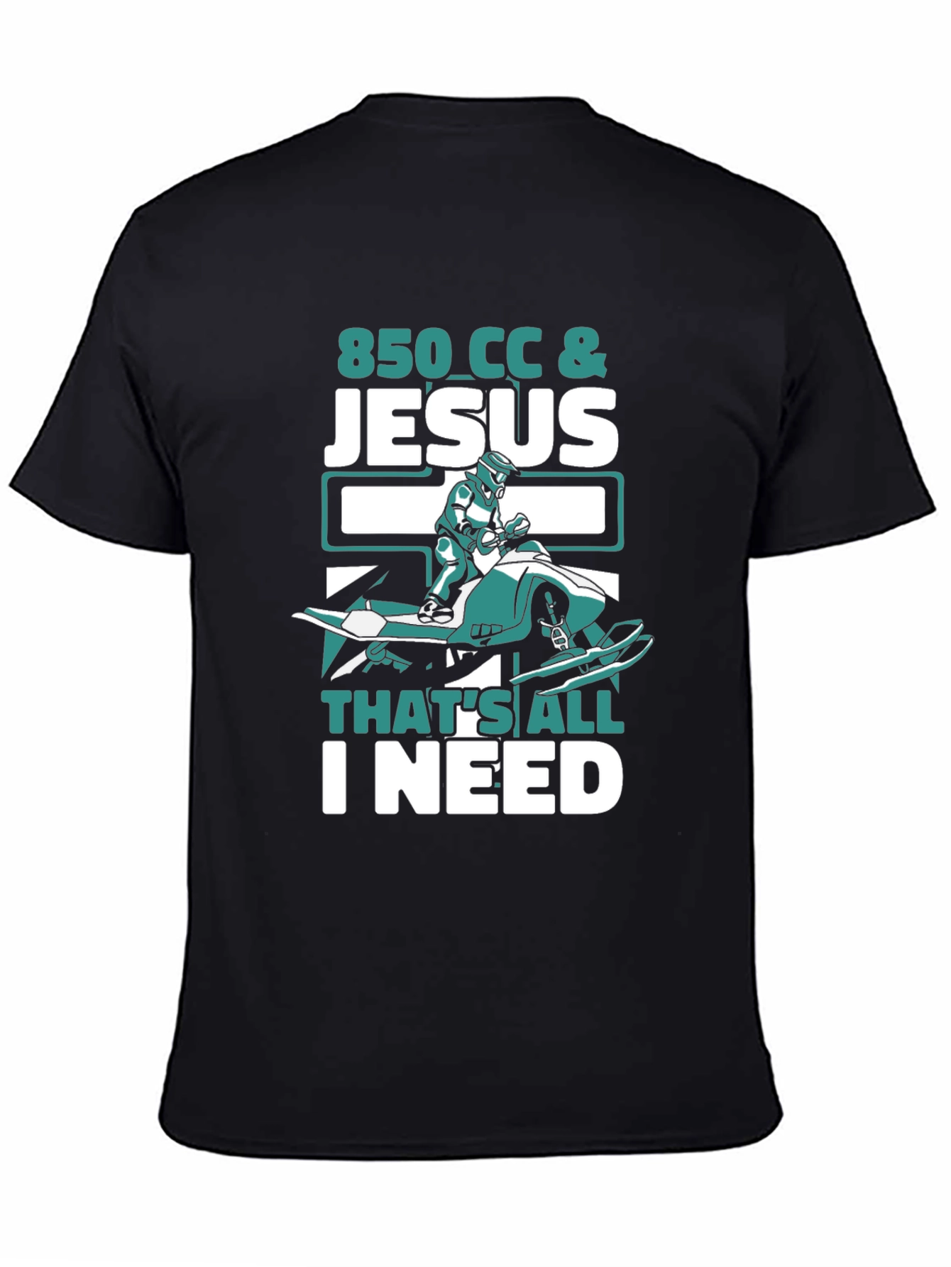 850 CC & Jesus T-Shirt - Snowmobile Rider Tee