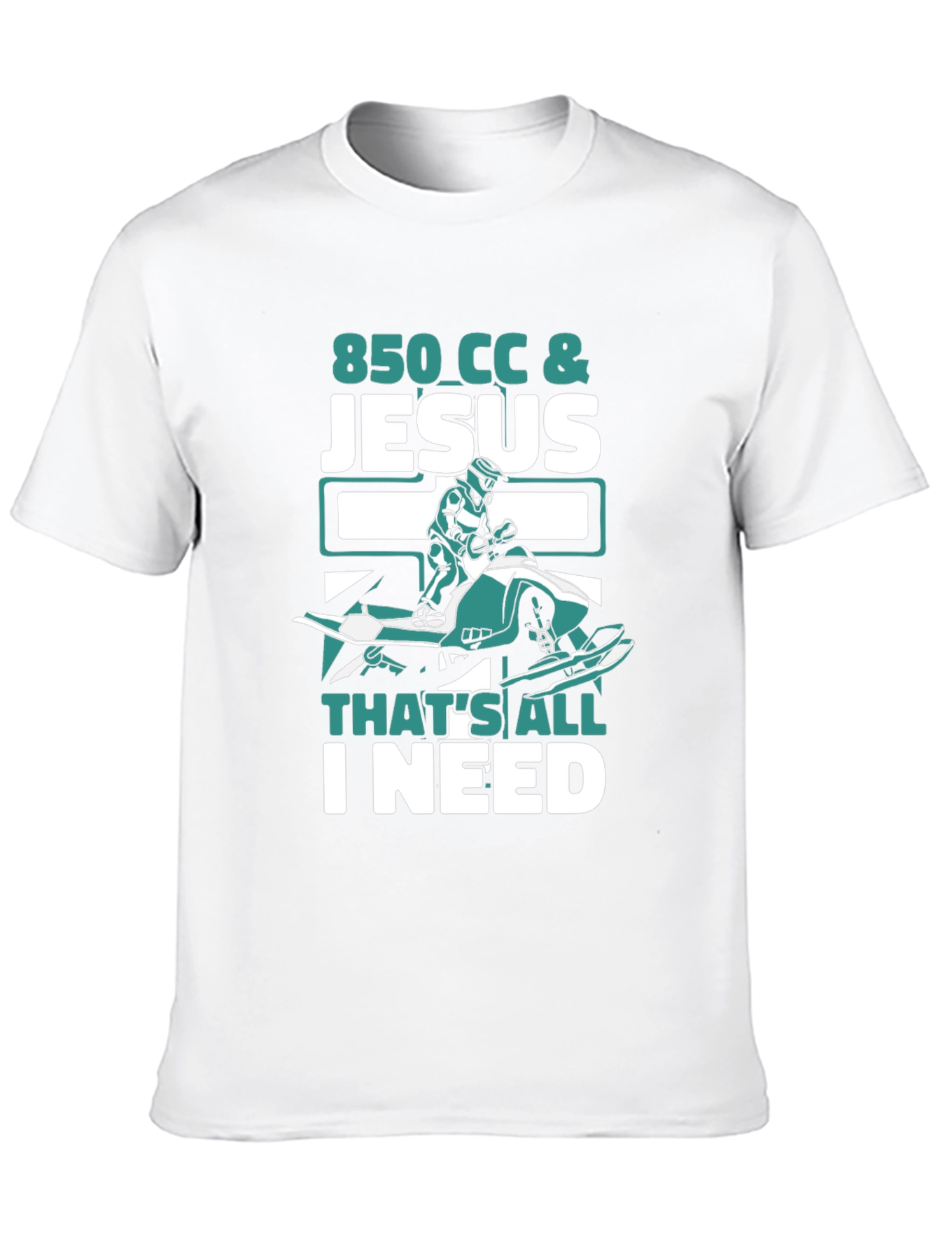850 CC & Jesus T-Shirt - Snowmobile Rider Tee