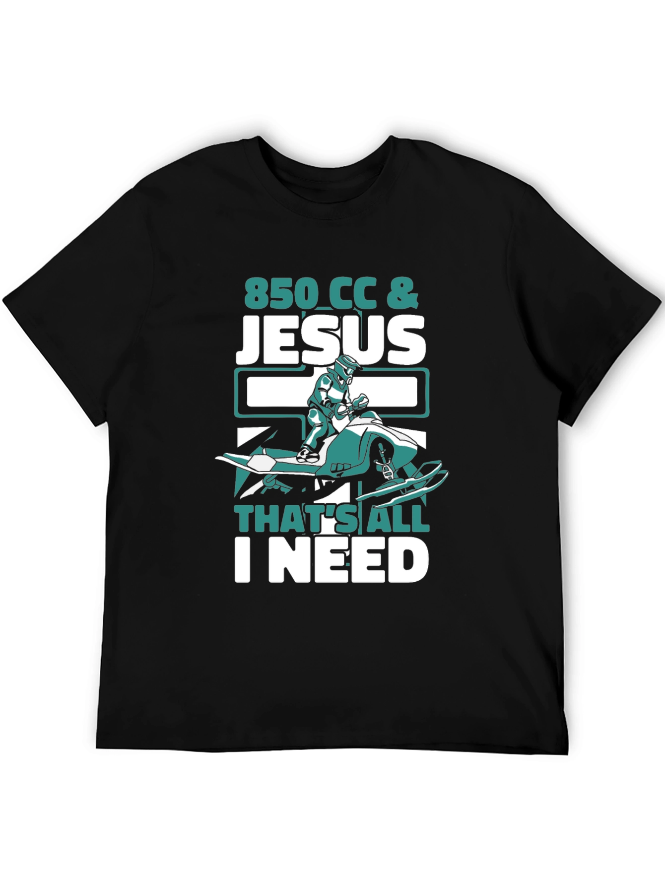 850 CC & Jesus T-Shirt - Snowmobile Rider Tee