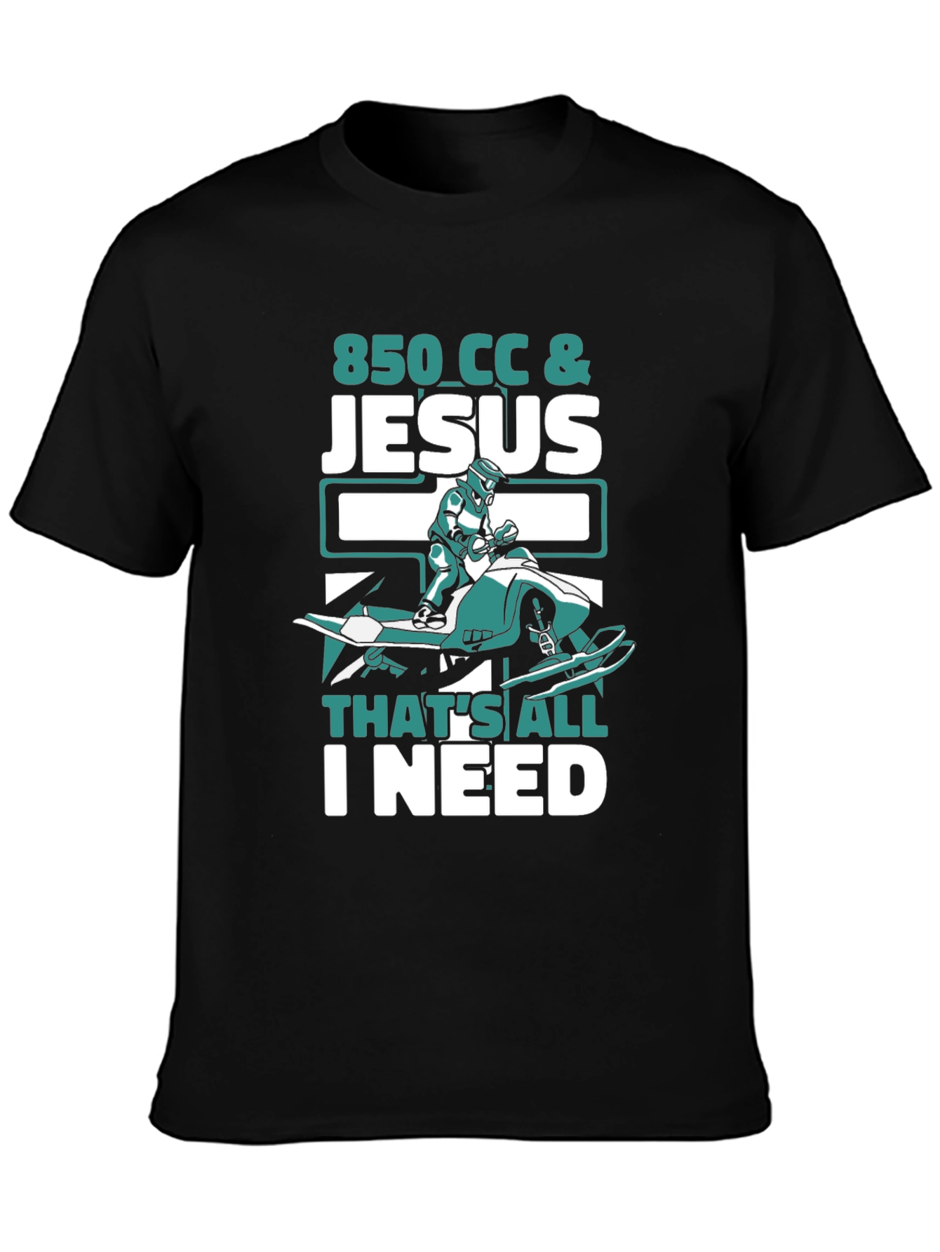 850 CC & Jesus T-Shirt - Snowmobile Rider Tee