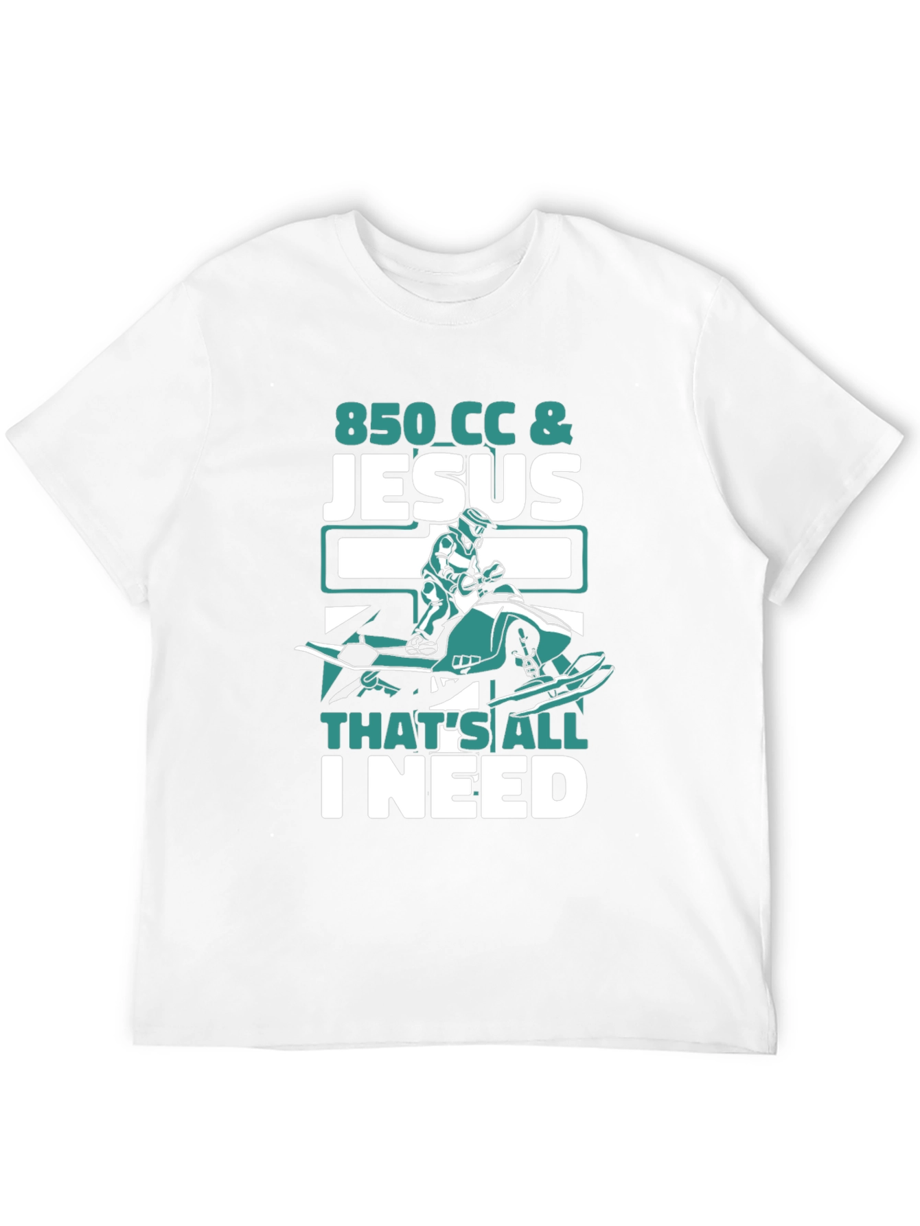 850 CC & Jesus T-Shirt - Snowmobile Rider Tee