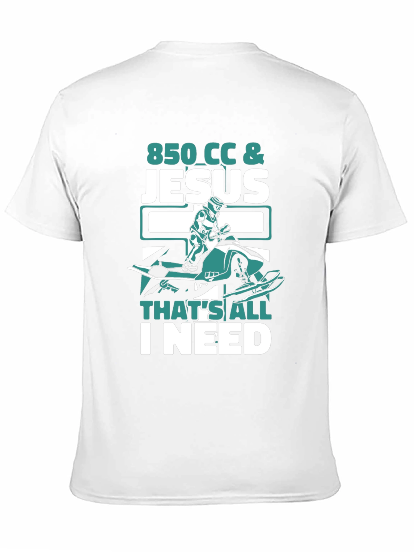 850 CC & Jesus T-Shirt - Snowmobile Rider Tee
