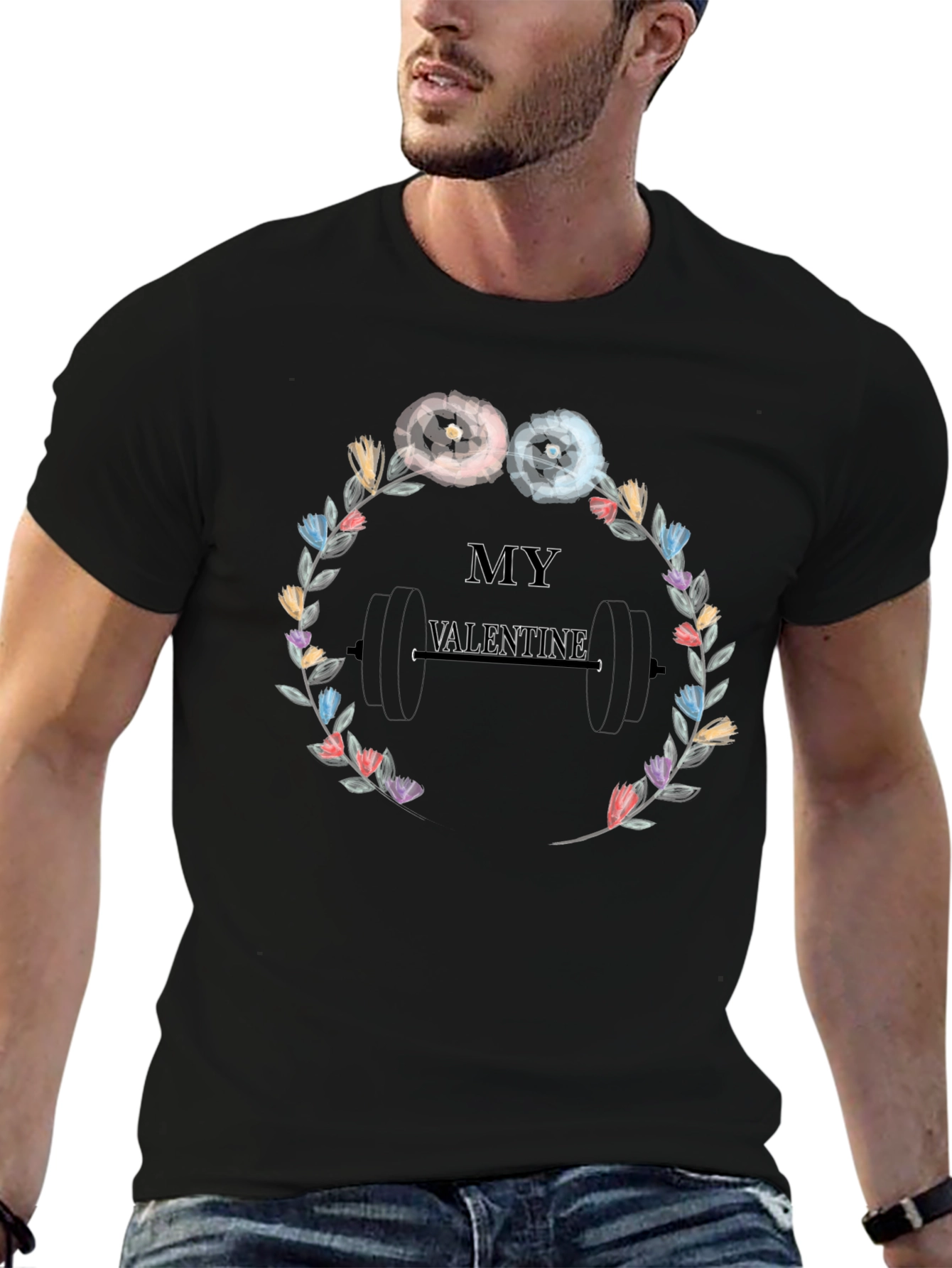 My Valentine Weights Floral T-Shirt
