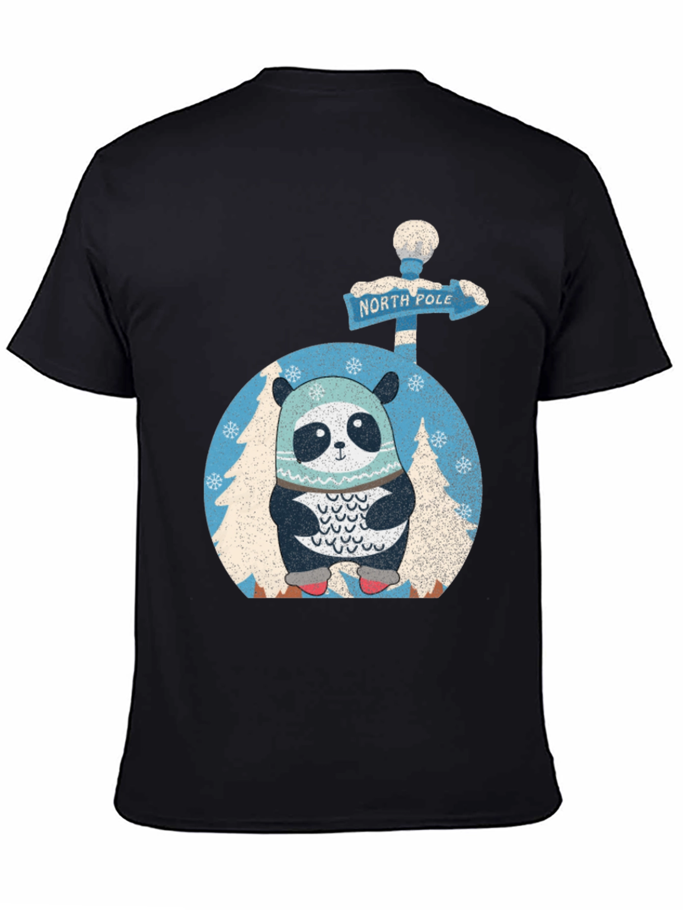 North Pole Panda T-Shirt - Winter Holiday Style