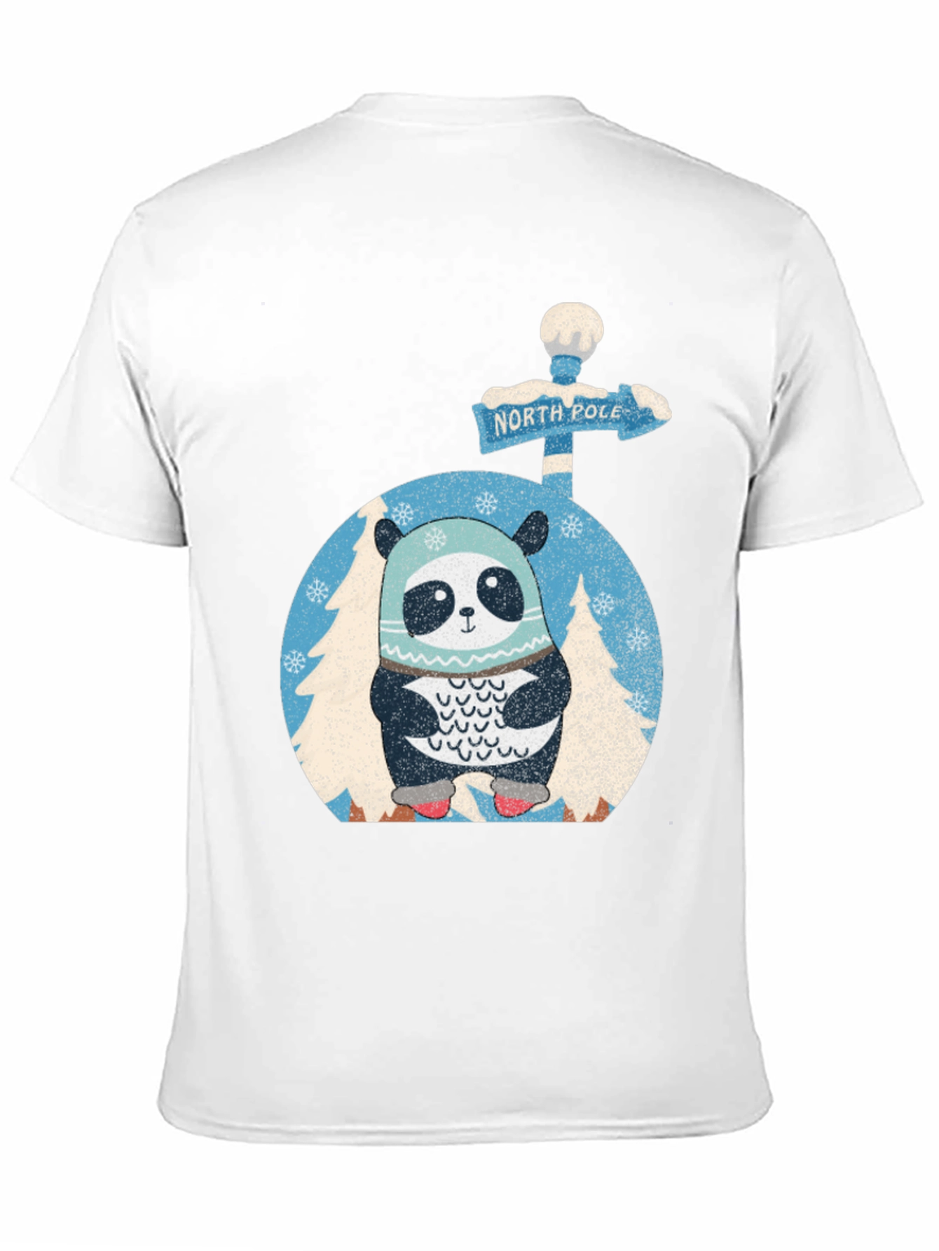 North Pole Panda T-Shirt - Winter Holiday Style