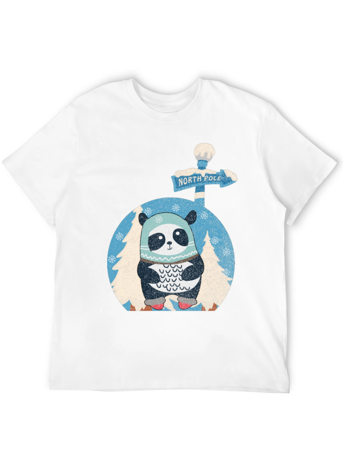 North Pole Panda T-Shirt - Winter Holiday Style