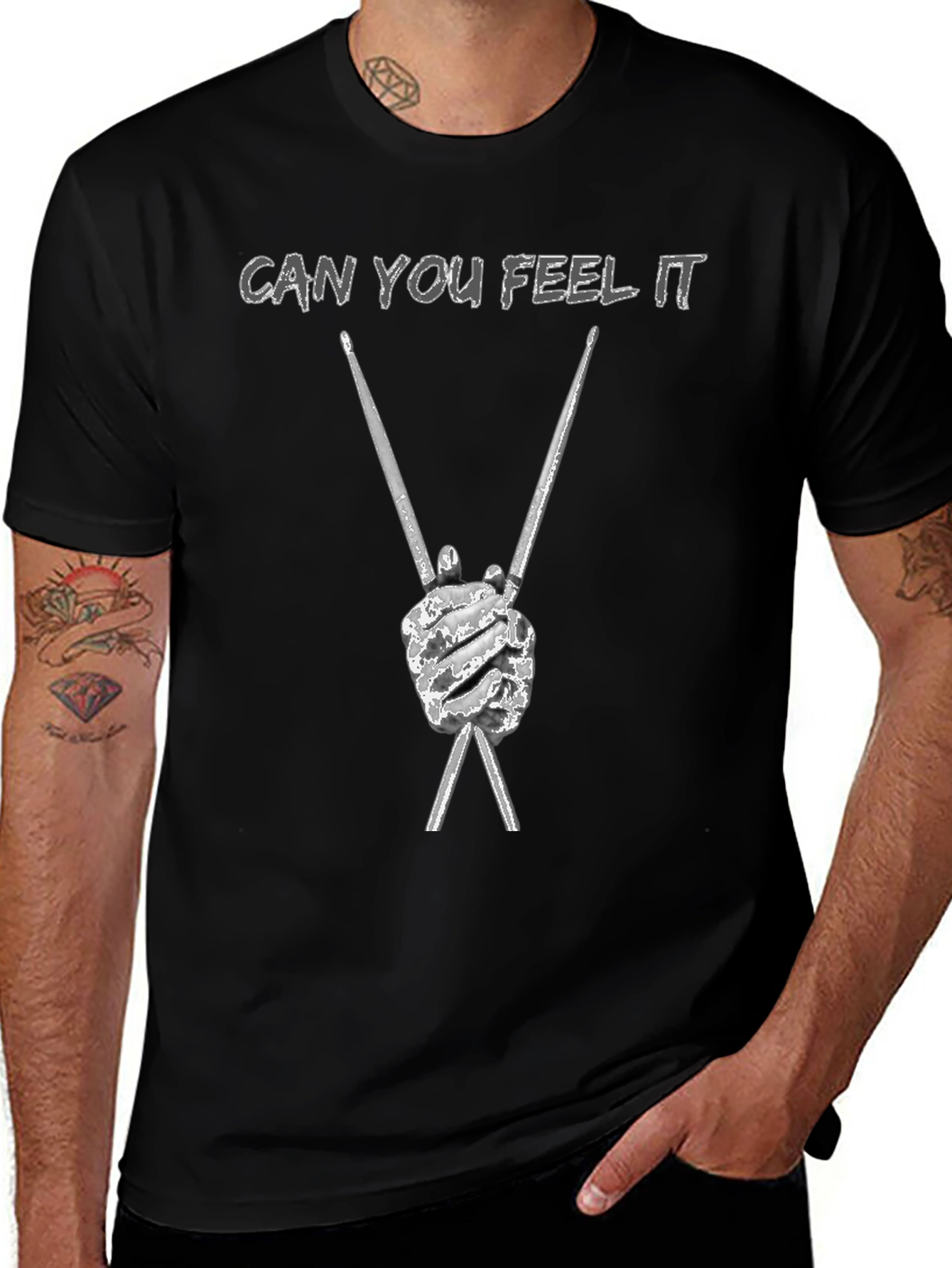 Can You Feel It Drummer Graphic Tee