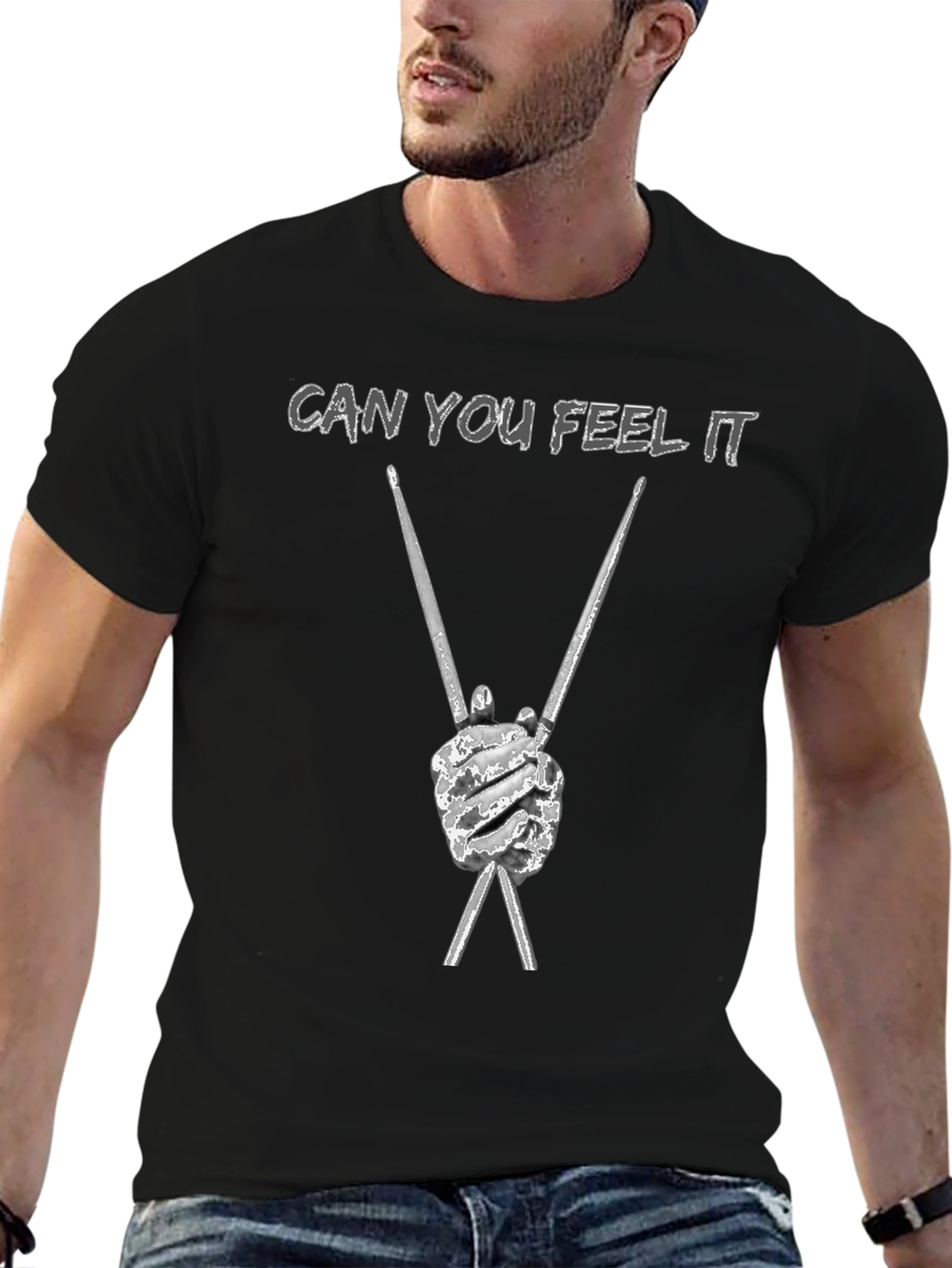 Can You Feel It Drummer Graphic Tee