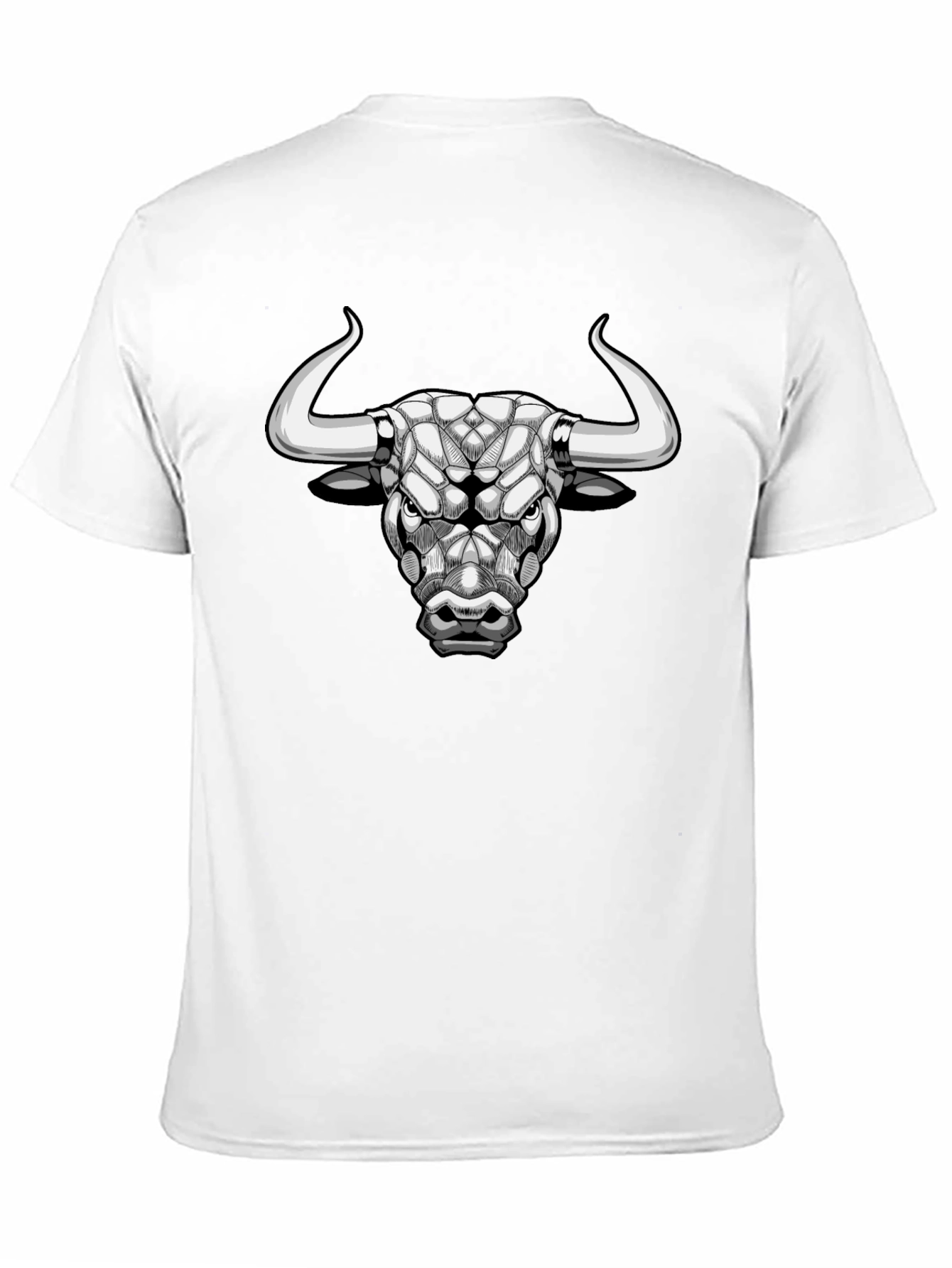 Geometric Bull Graphic Tee - Black
