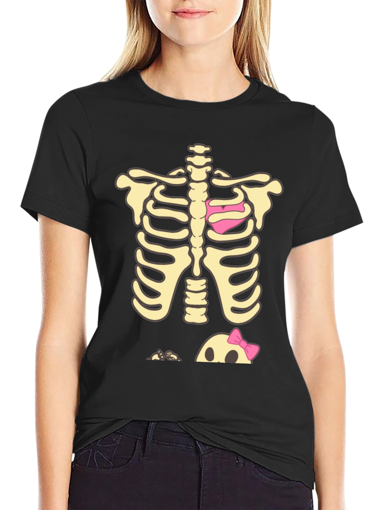 Halloween Skeleton Heart & Baby Peek-A-Boo T-Shirt