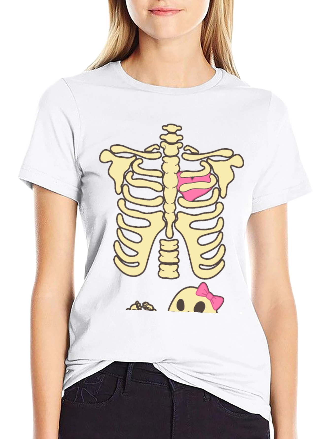 Halloween Skeleton Heart & Baby Peek-A-Boo T-Shirt