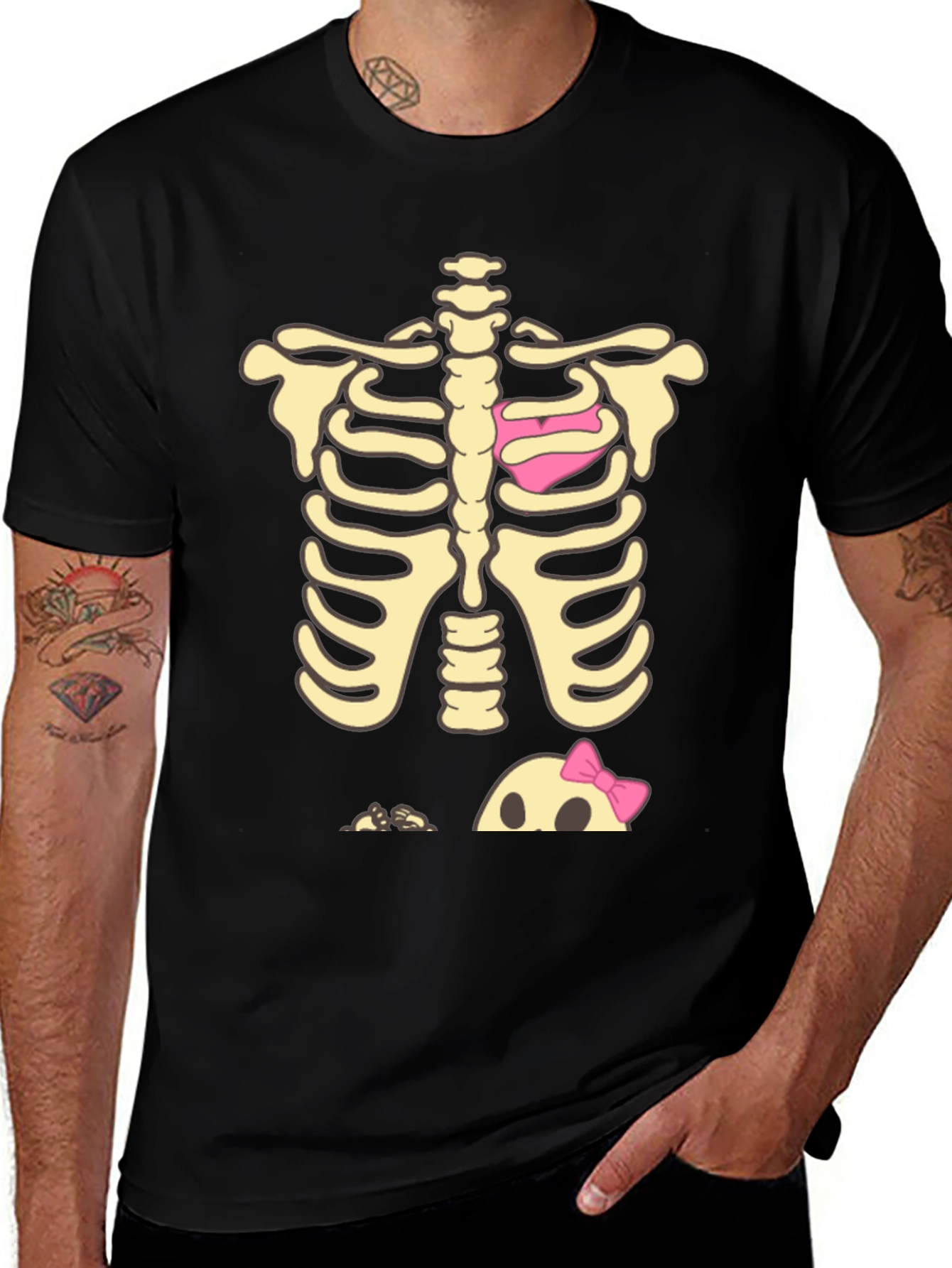 Halloween Skeleton Heart & Baby Peek-A-Boo T-Shirt