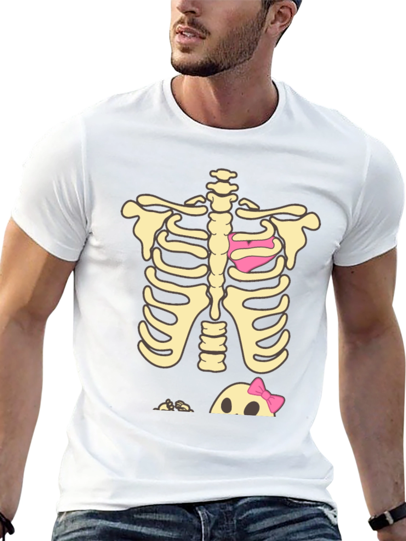 Halloween Skeleton Heart & Baby Peek-A-Boo T-Shirt