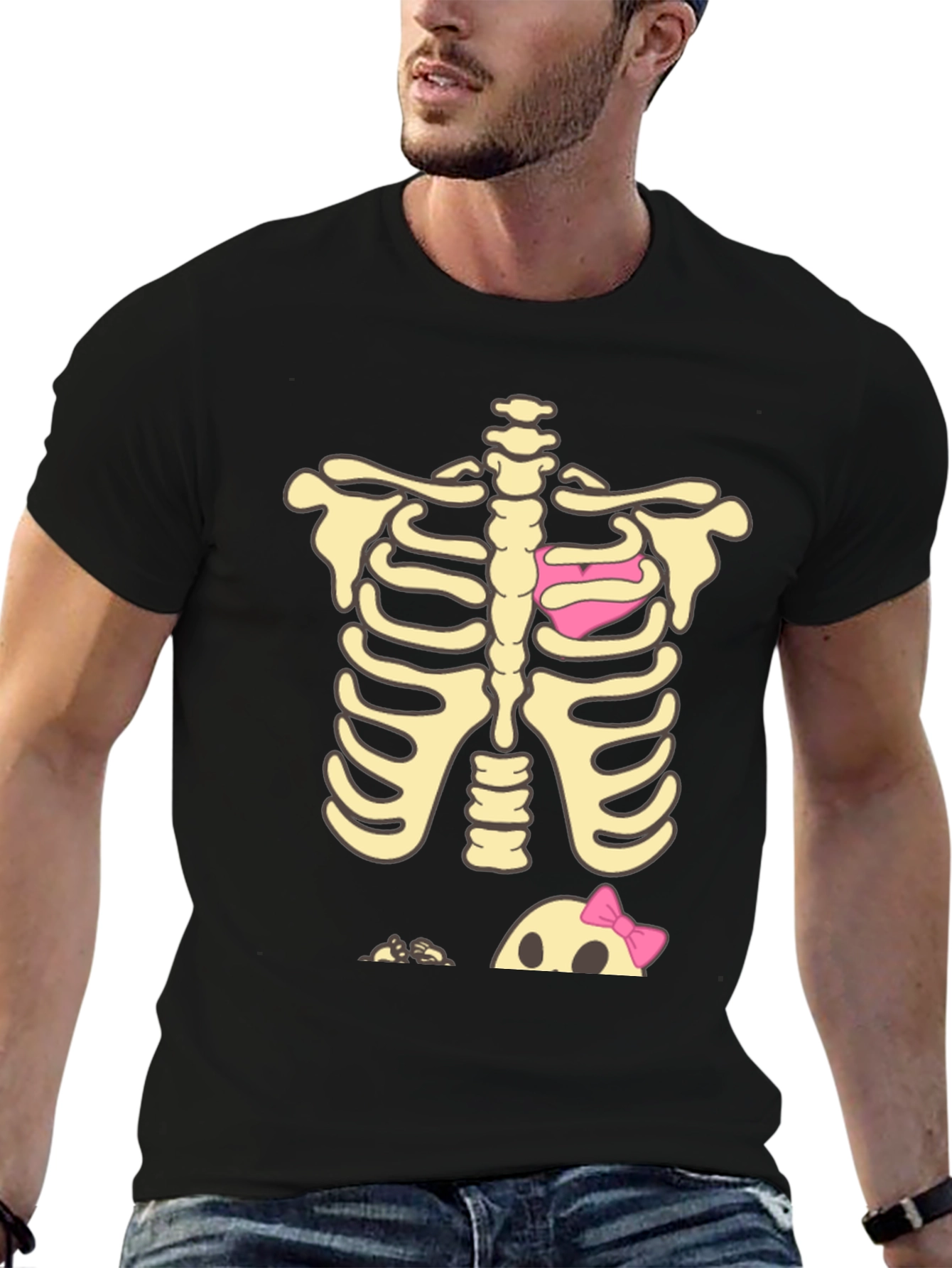 Halloween Skeleton Heart & Baby Peek-A-Boo T-Shirt