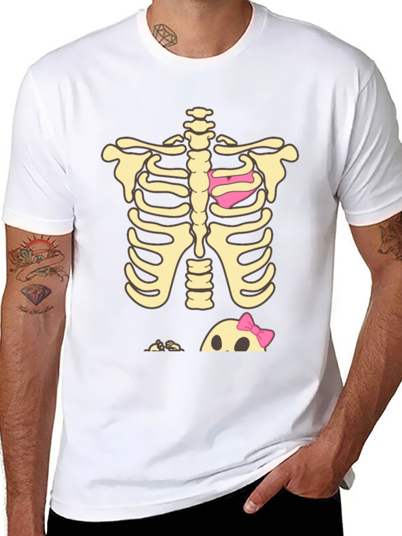 Halloween Skeleton Heart & Baby Peek-A-Boo T-Shirt