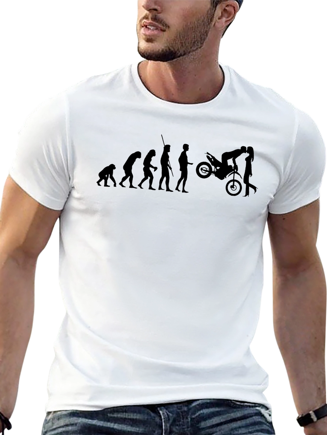 Evolution of Man Motorcycle T-Shirt
