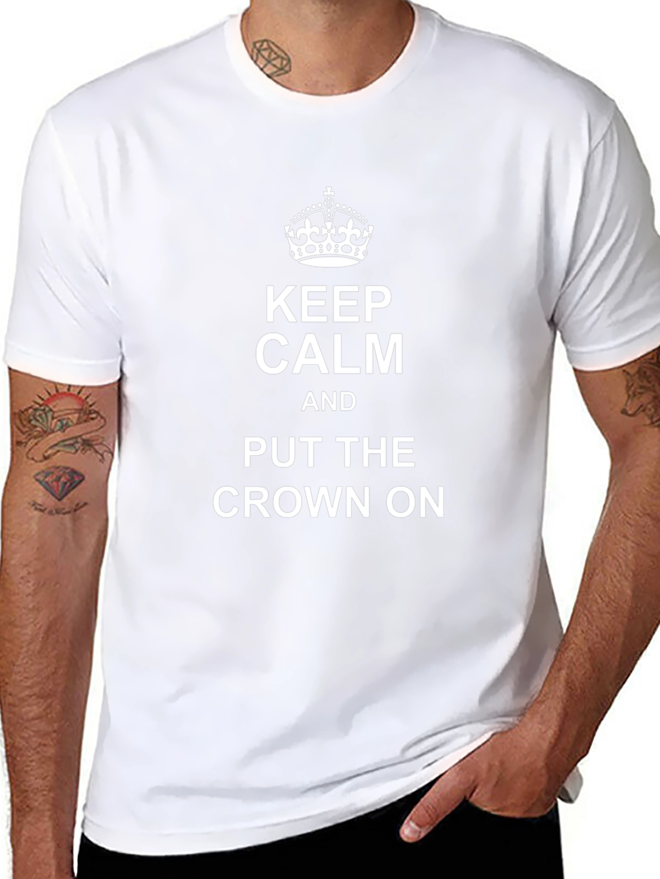 Keep Calm Crown On Black T-Shirt