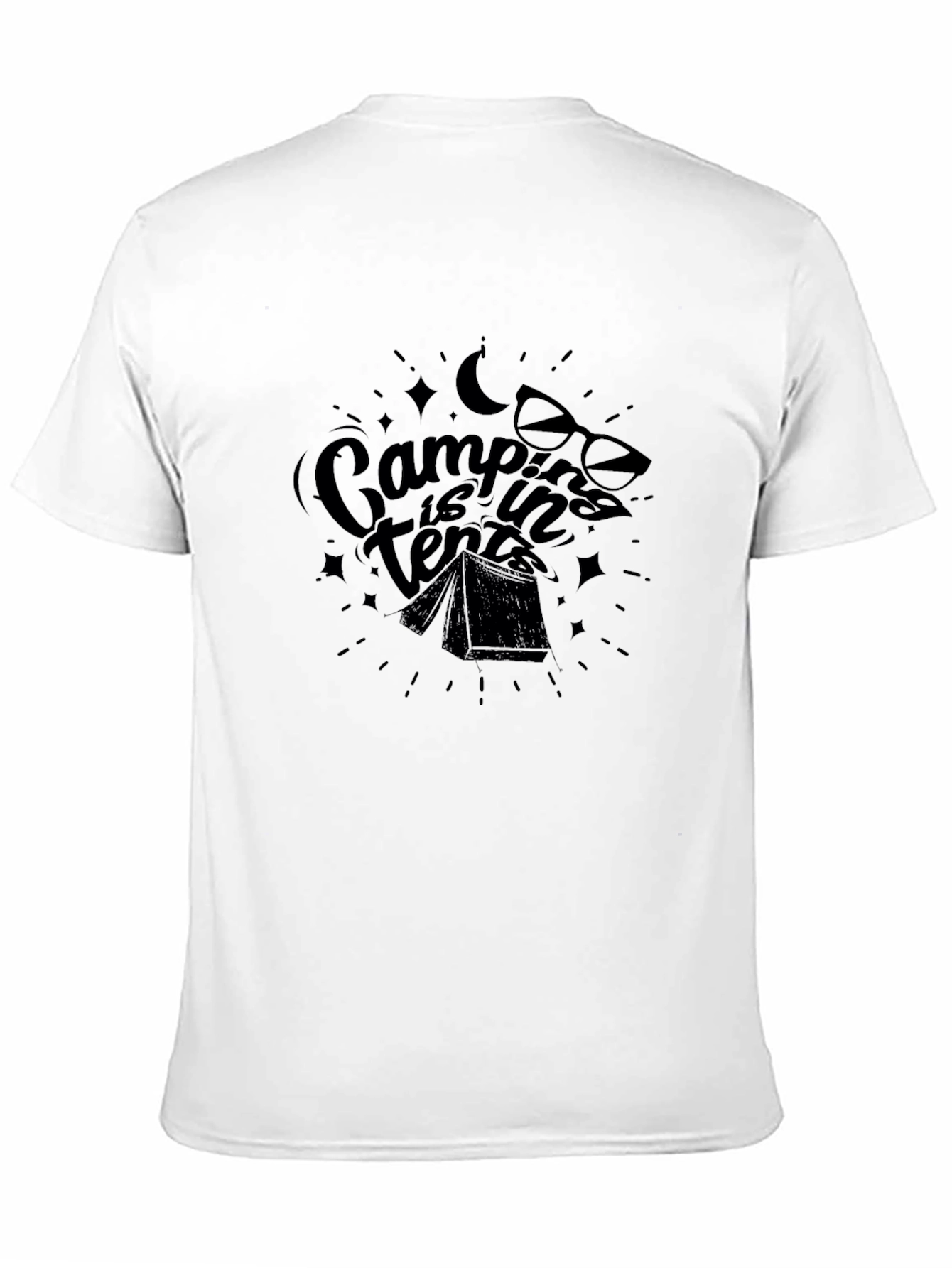 Camping is in Tents Graphic Tee - Black