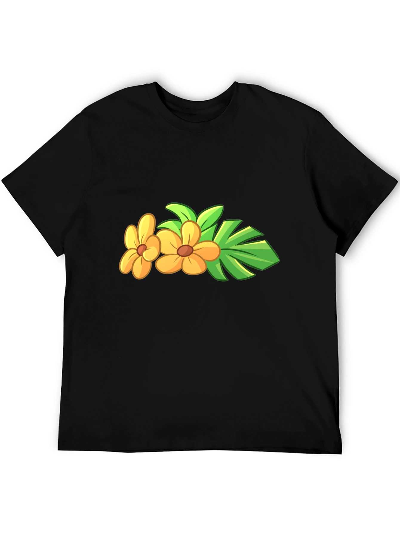 Tropical Flower Black T-Shirt