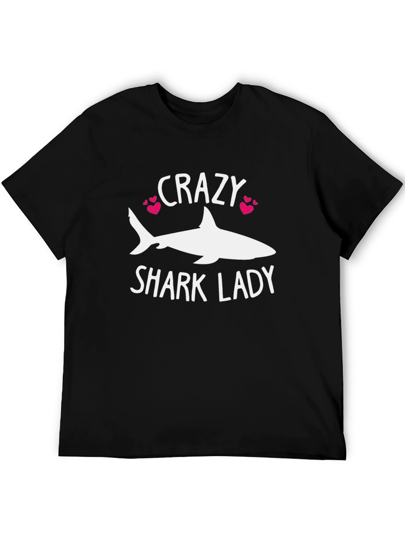 Crazy Shark Lady T-Shirt - Black Cotton Tee