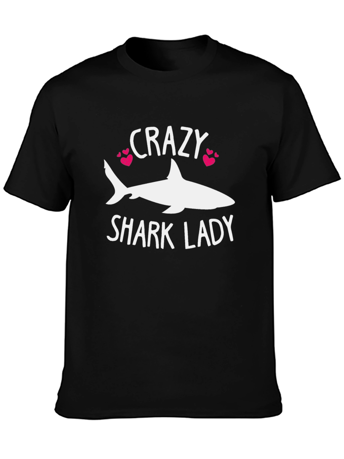 Crazy Shark Lady T-Shirt - Black Cotton Tee
