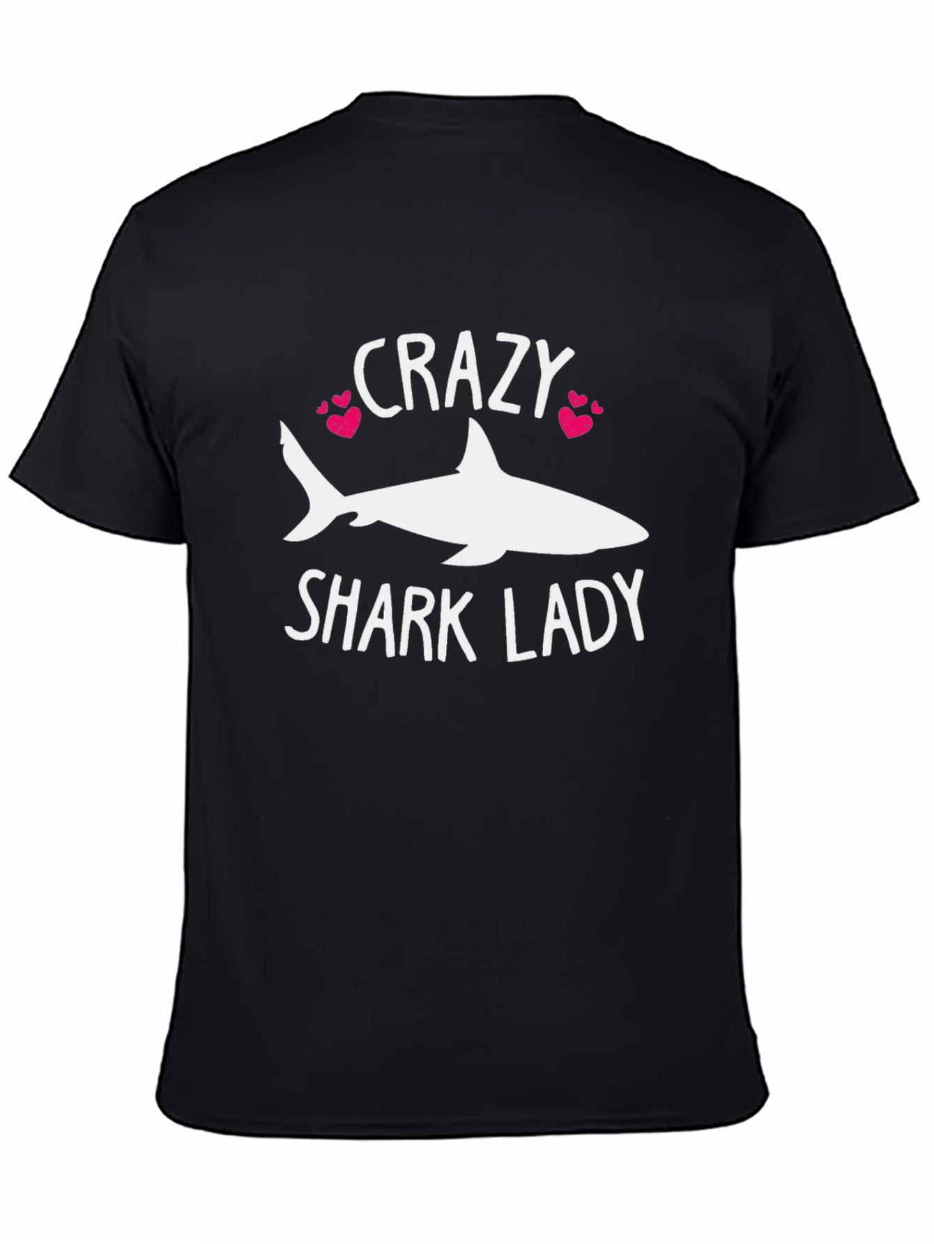 Crazy Shark Lady T-Shirt - Black Cotton Tee