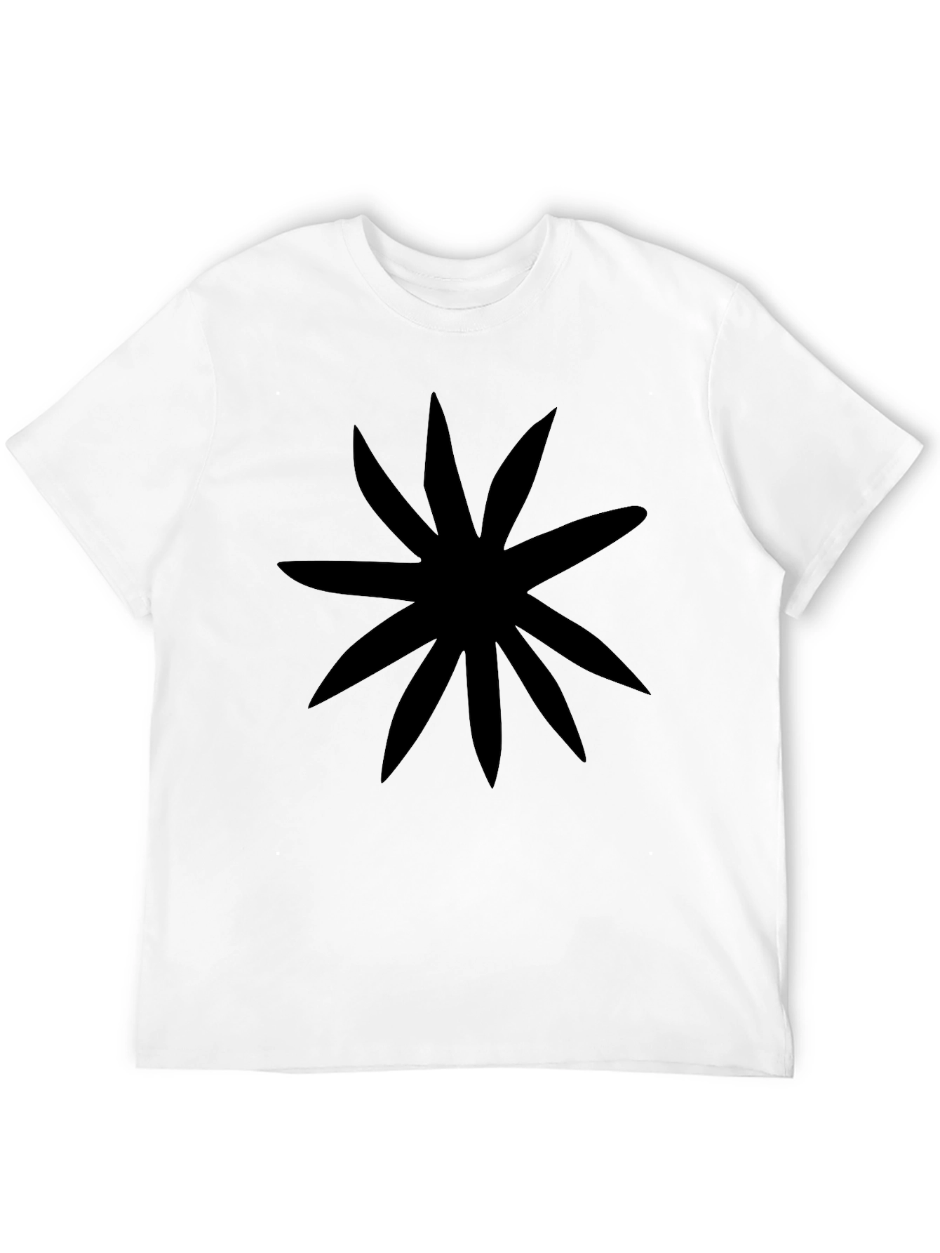 Black Graphic Tee with Abstract Floral Print