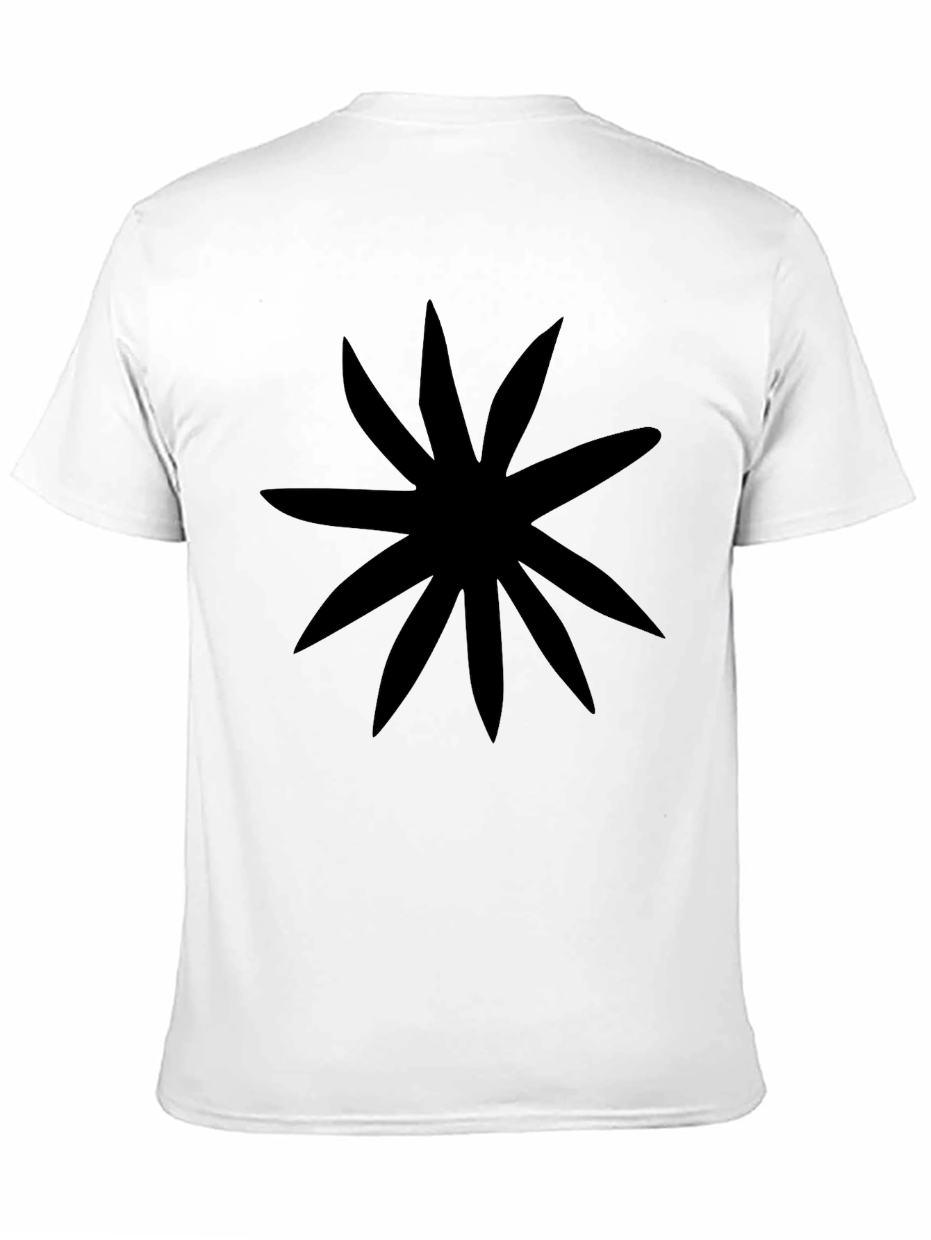 Black Graphic Tee with Abstract Floral Print
