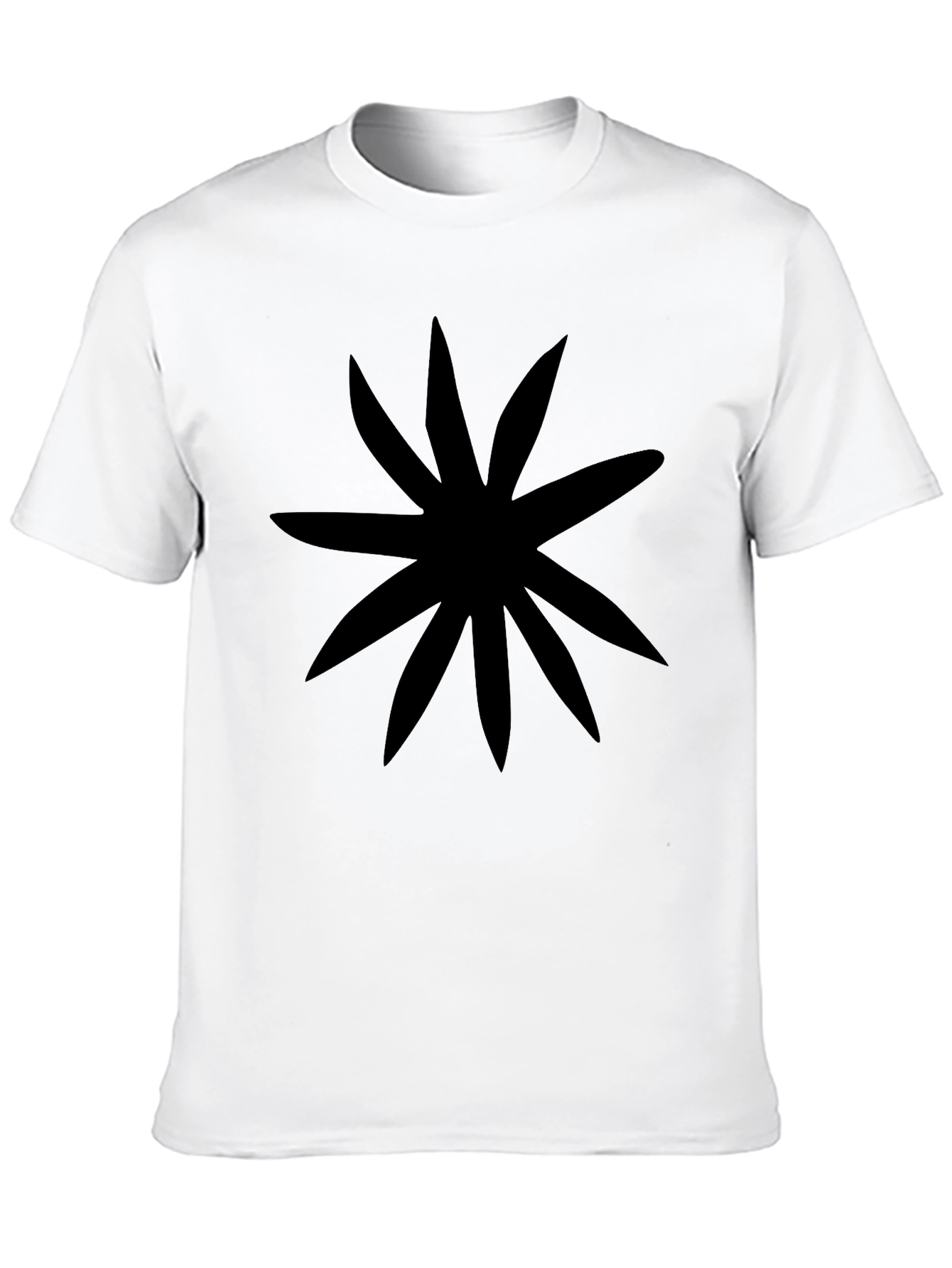 Black Graphic Tee with Abstract Floral Print