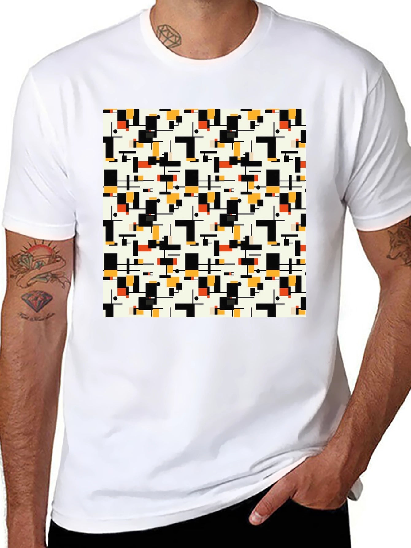 Geometric Pattern T-Shirt - Modern Abstract Design