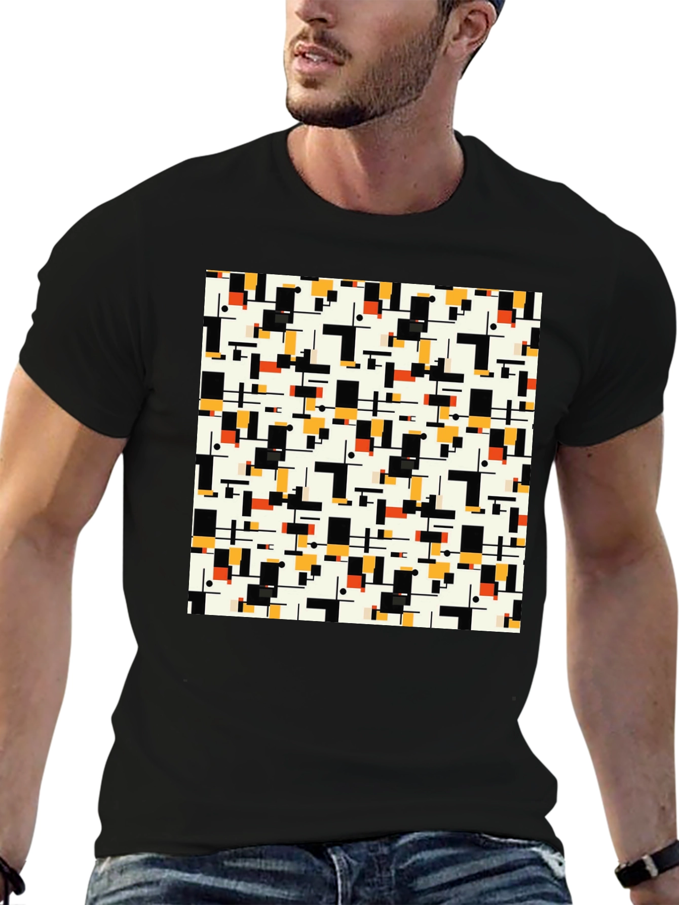 Geometric Pattern T-Shirt - Modern Abstract Design