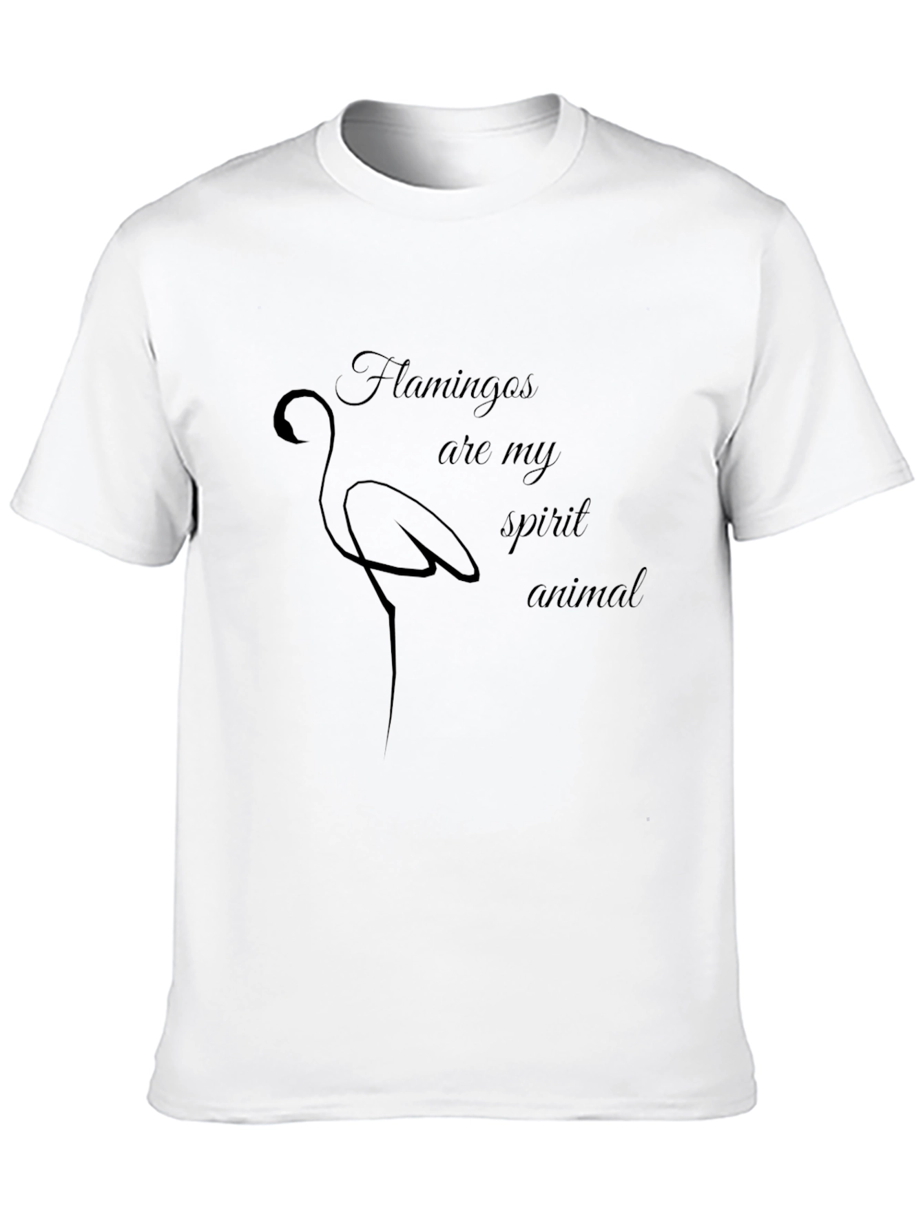 Flamingo Spirit Animal Graphic Tee - Black