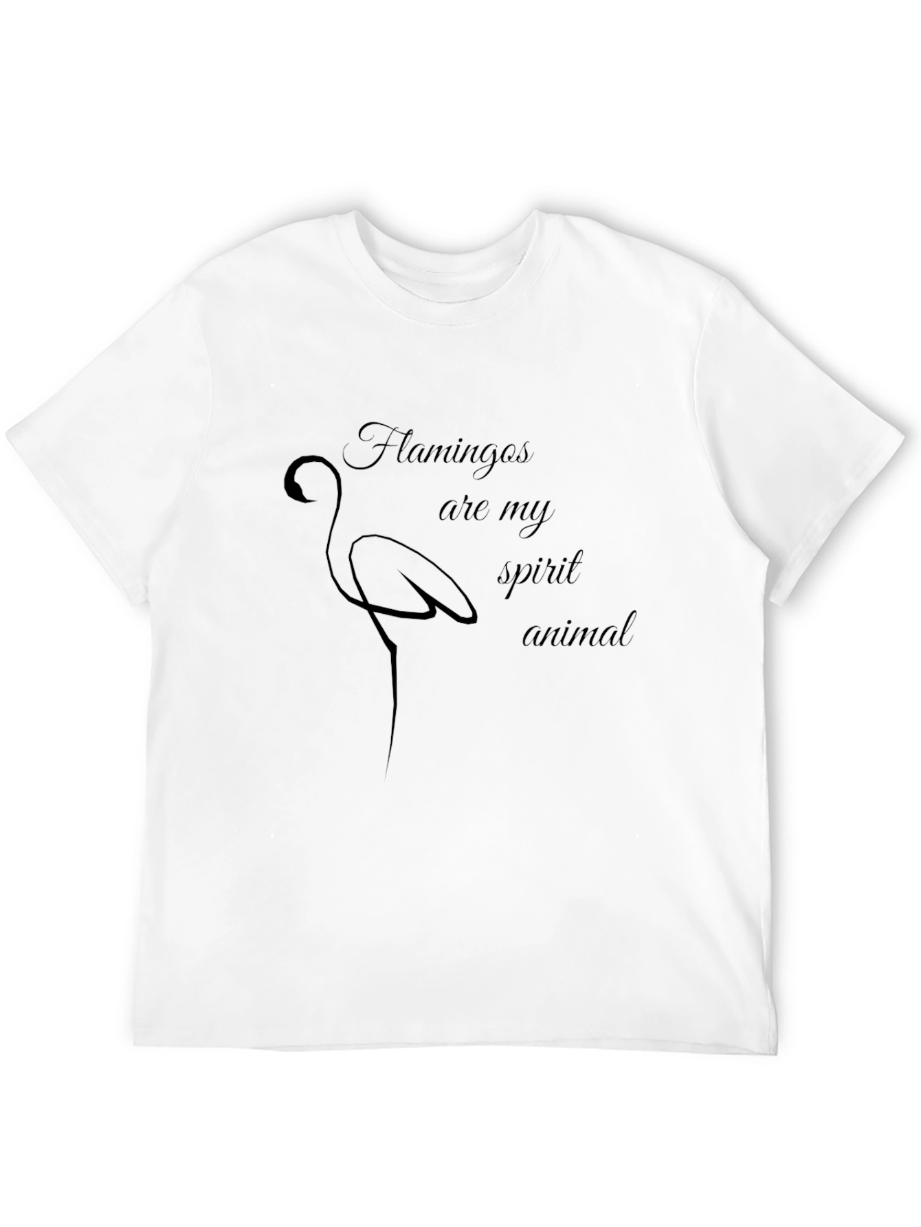 Flamingo Spirit Animal Graphic Tee - Black