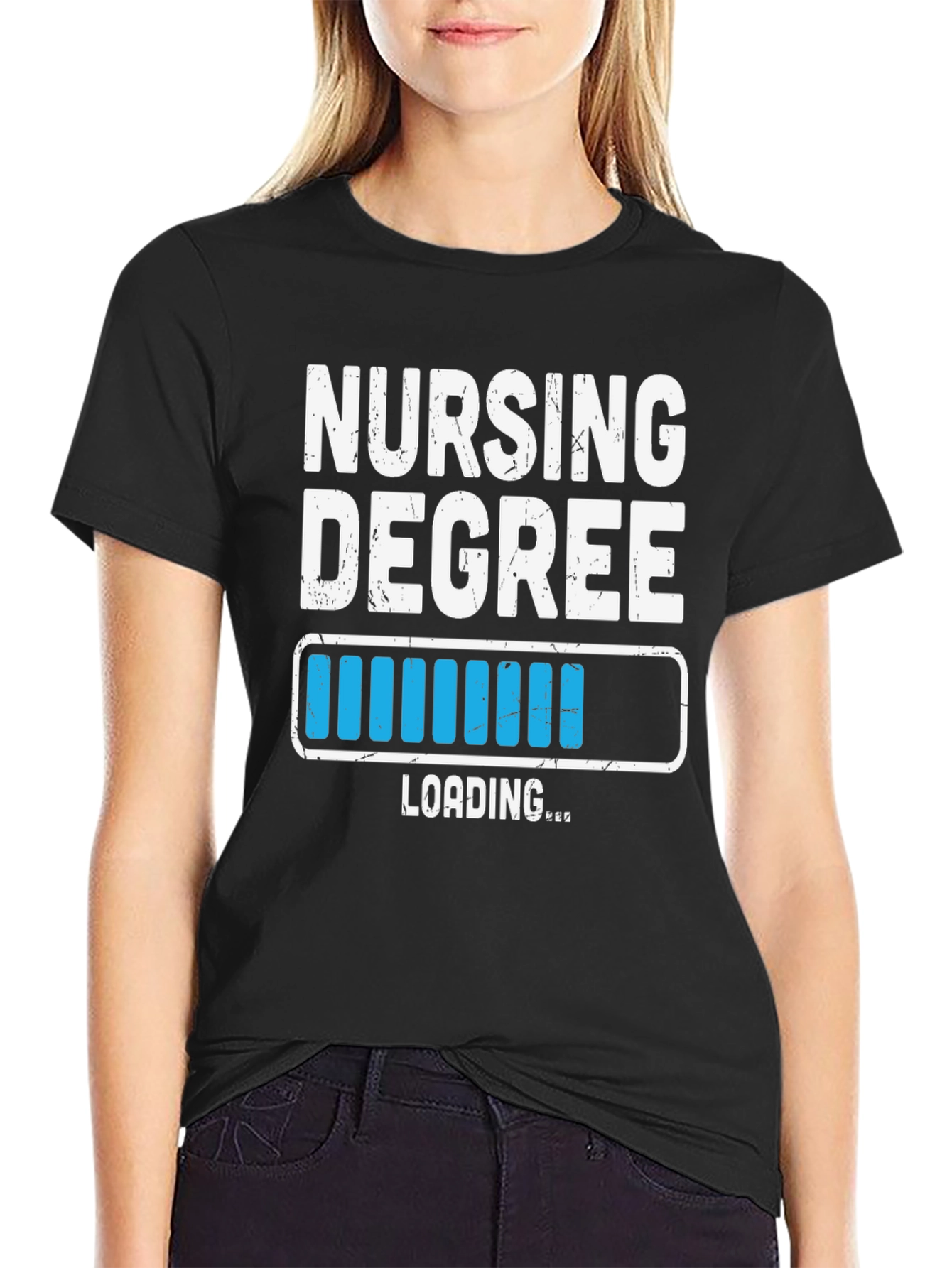 Nursing Degree Loading T-Shirt - Black