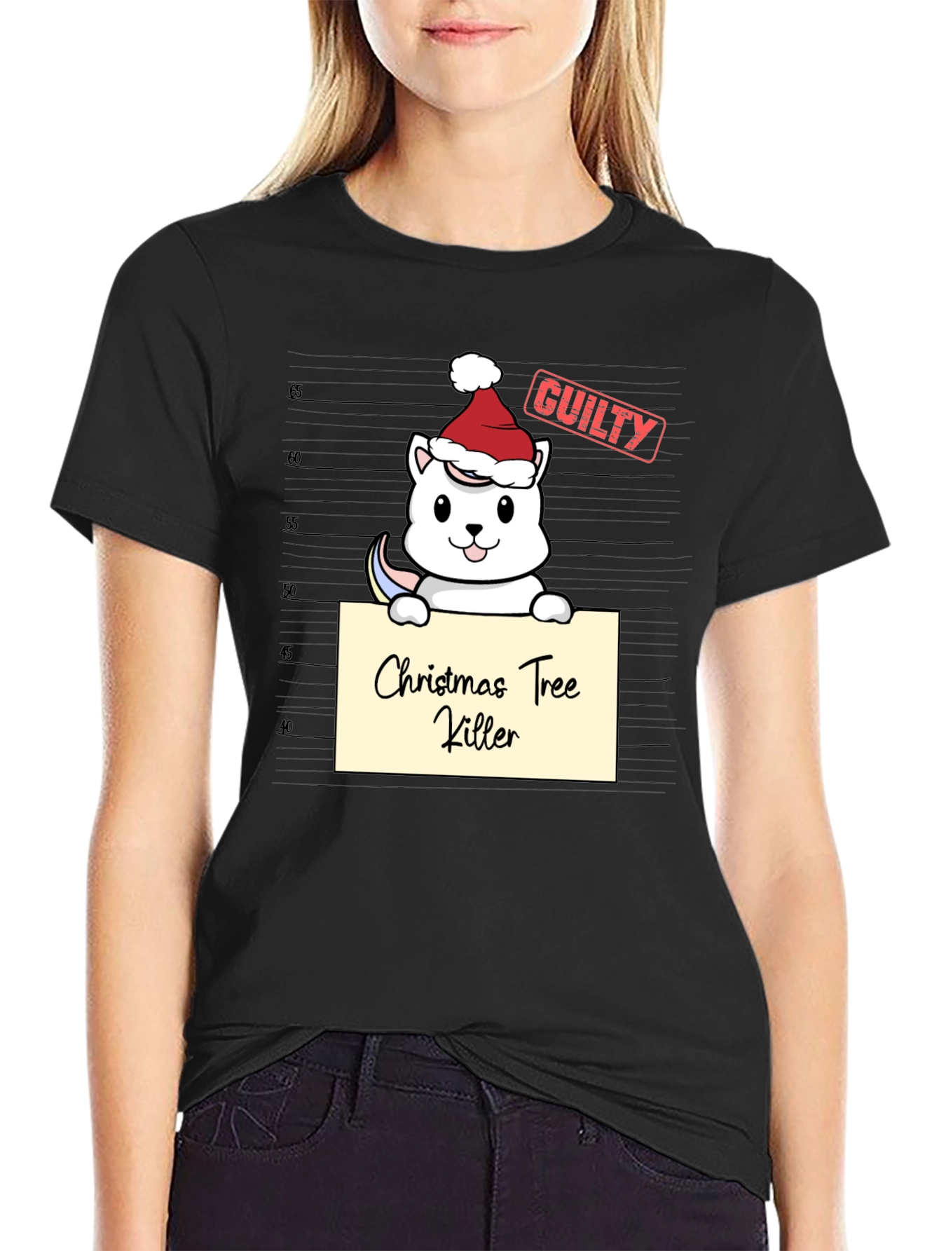 Christmas Tree Killer Guilty Santa Hat T-Shirt