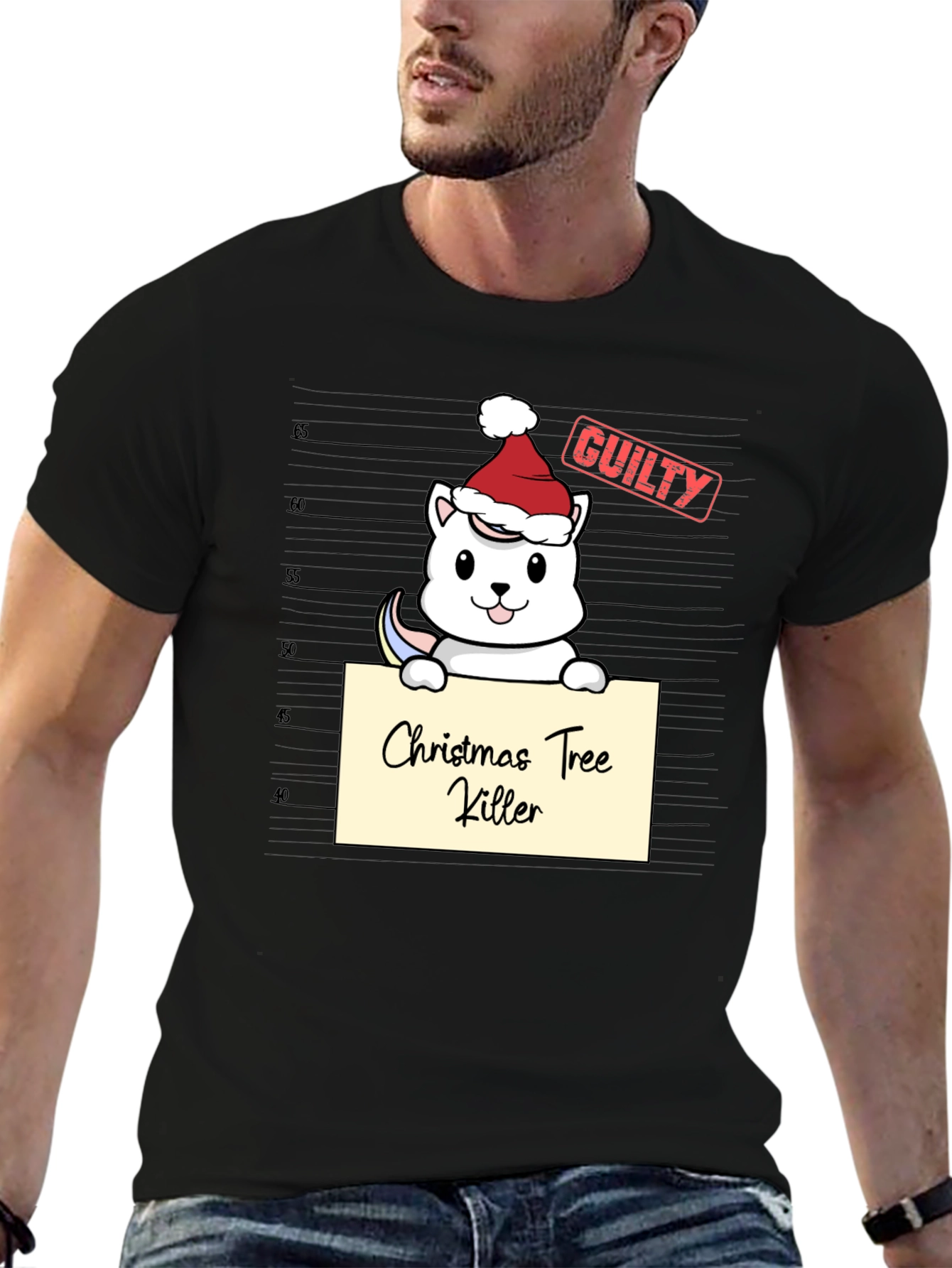 Christmas Tree Killer Guilty Santa Hat T-Shirt