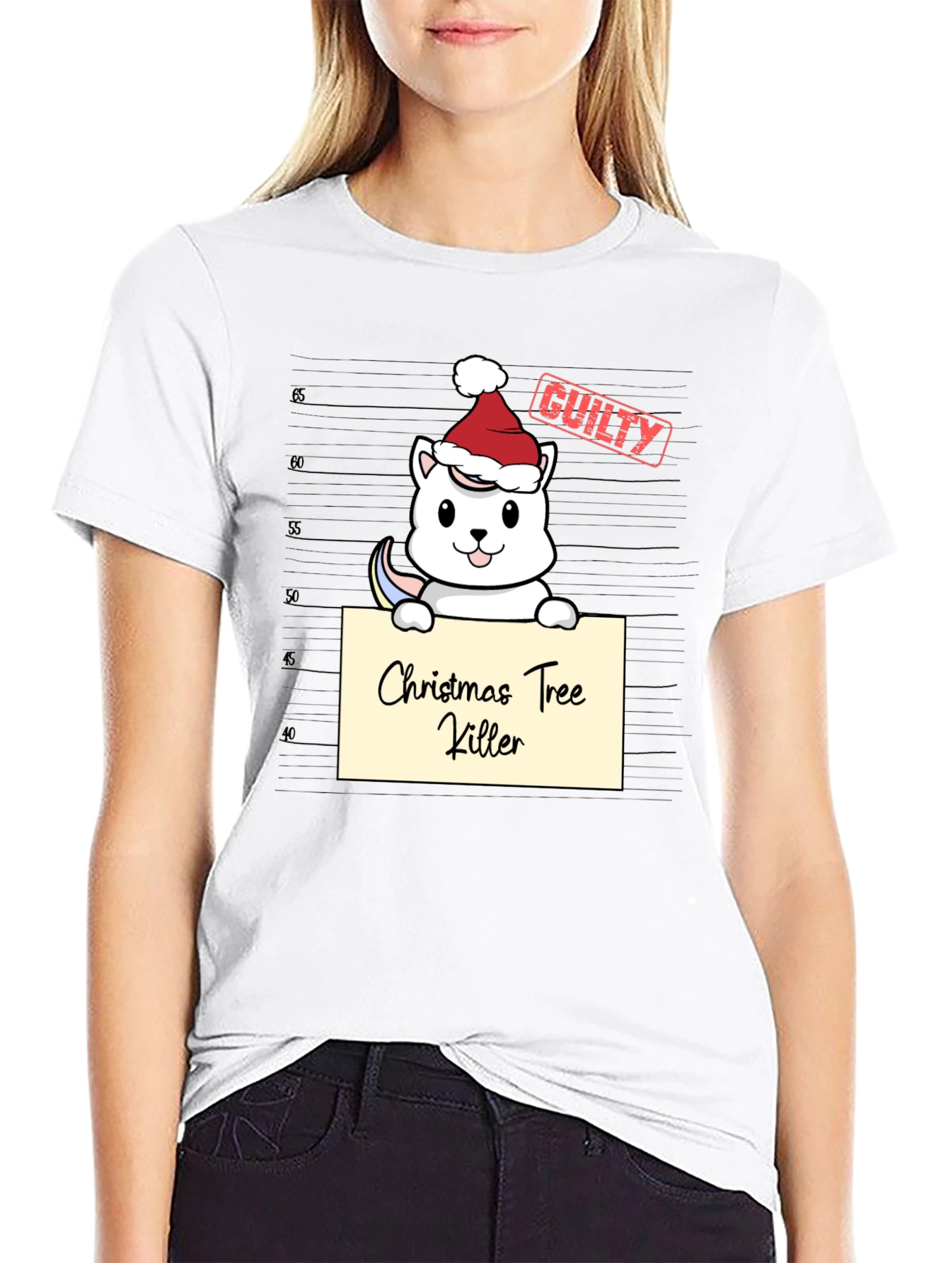 Christmas Tree Killer Guilty Santa Hat T-Shirt