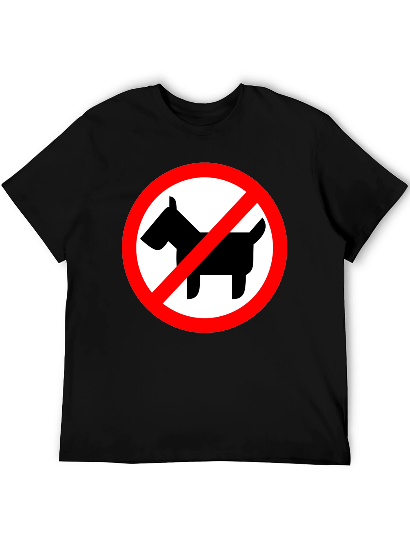 No Dogs Allowed Black Crew Neck T-Shirt