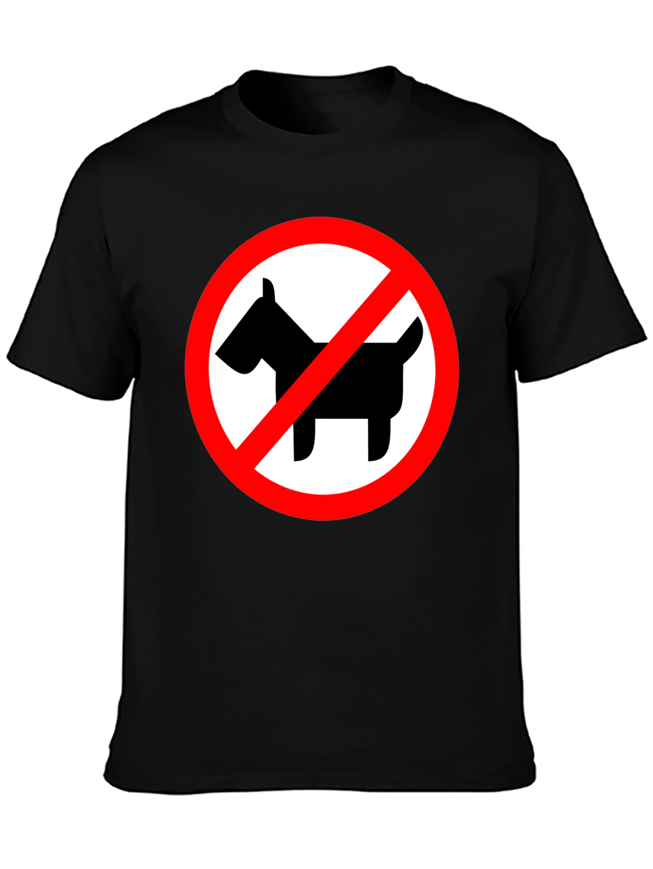 No Dogs Allowed Black Crew Neck T-Shirt