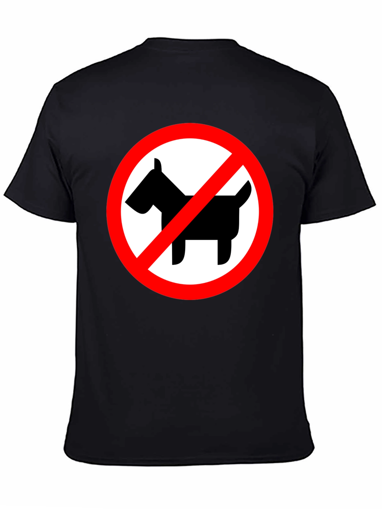 No Dogs Allowed Black Crew Neck T-Shirt