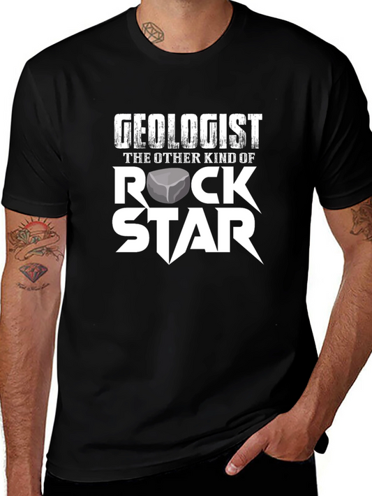 Geologist Rock Star Black T-Shirt - Science Humor Tee