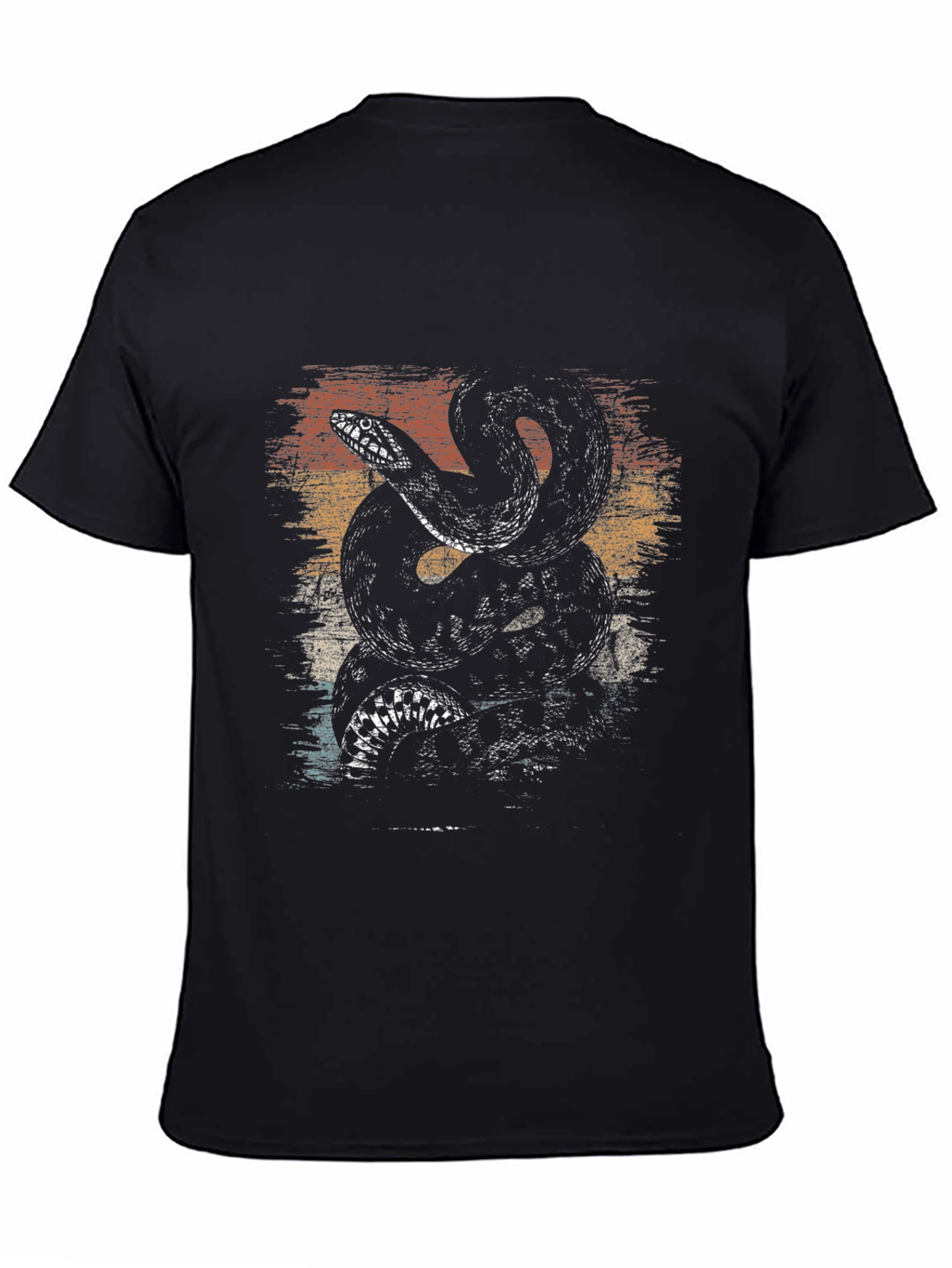 Retro Snake Graphic Tee - Mens Black T-Shirt
