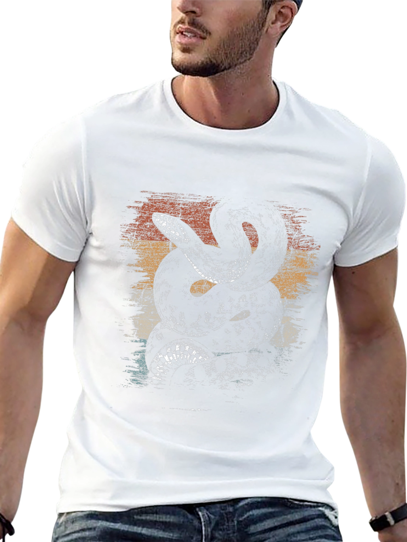 Retro Snake Graphic Tee - Mens Black T-Shirt