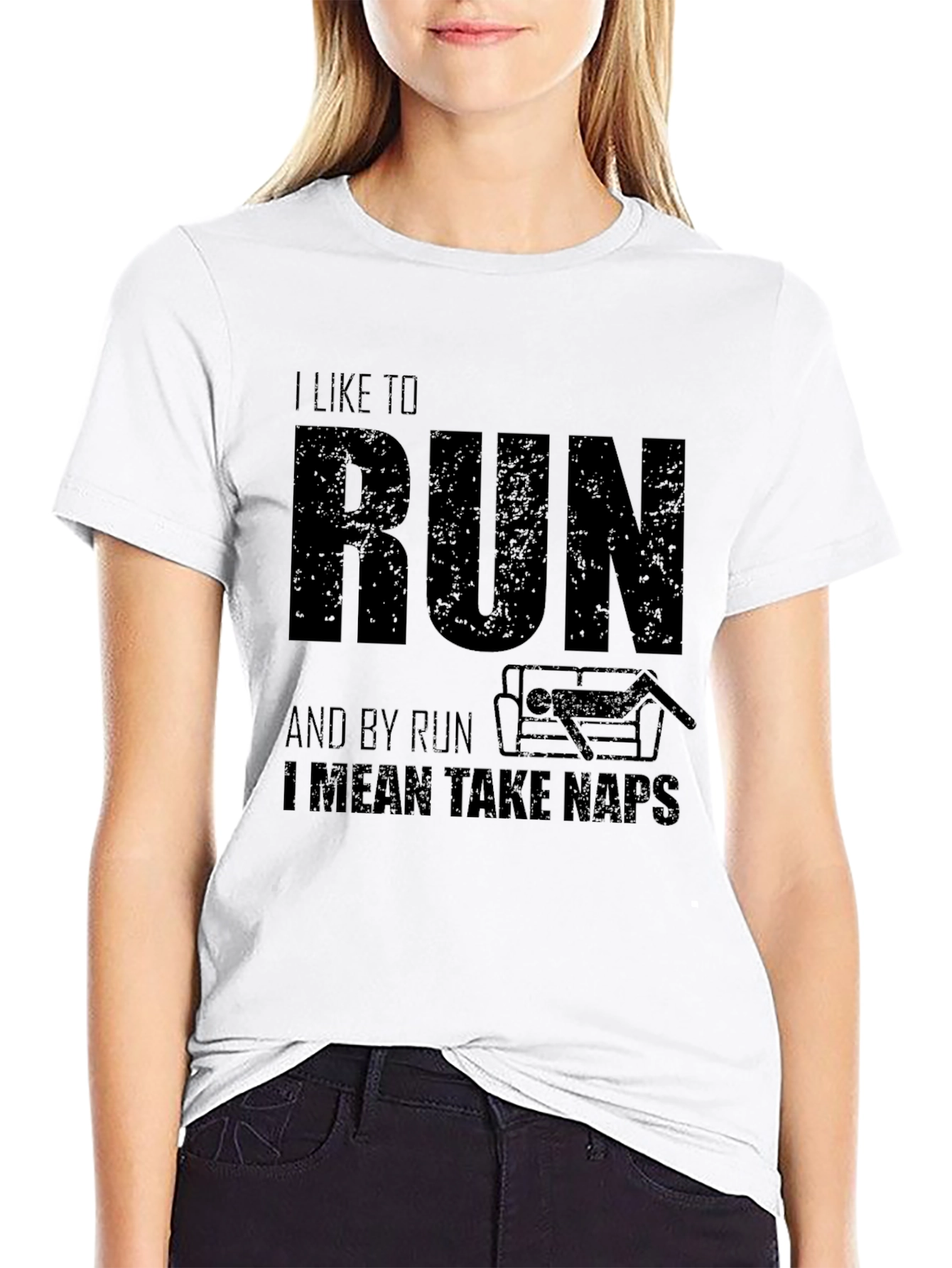 I Like to Run Funny Nap T-Shirt