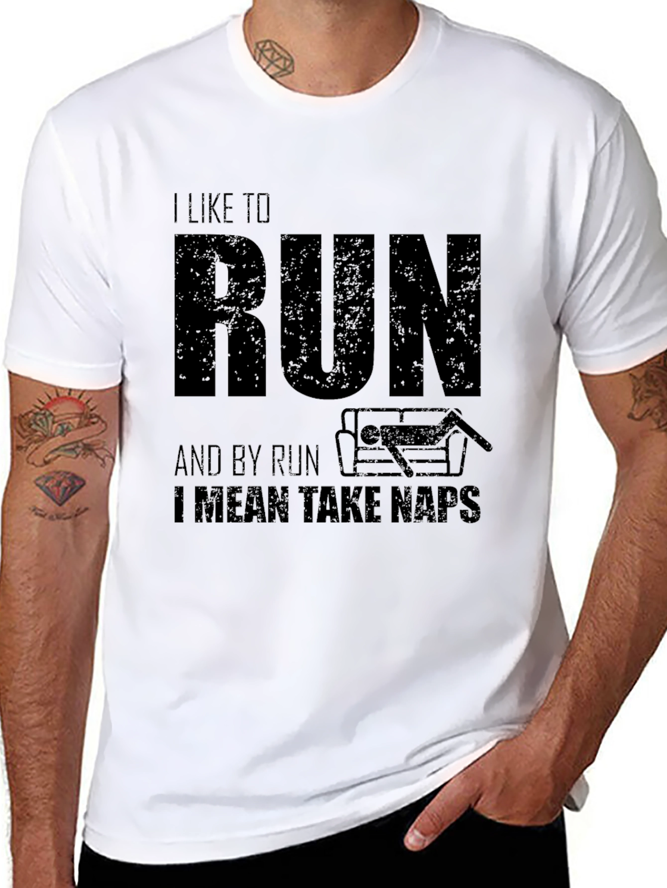 I Like to Run Funny Nap T-Shirt