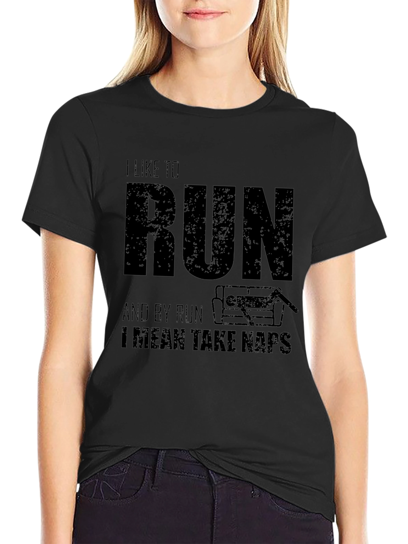 I Like to Run Funny Nap T-Shirt